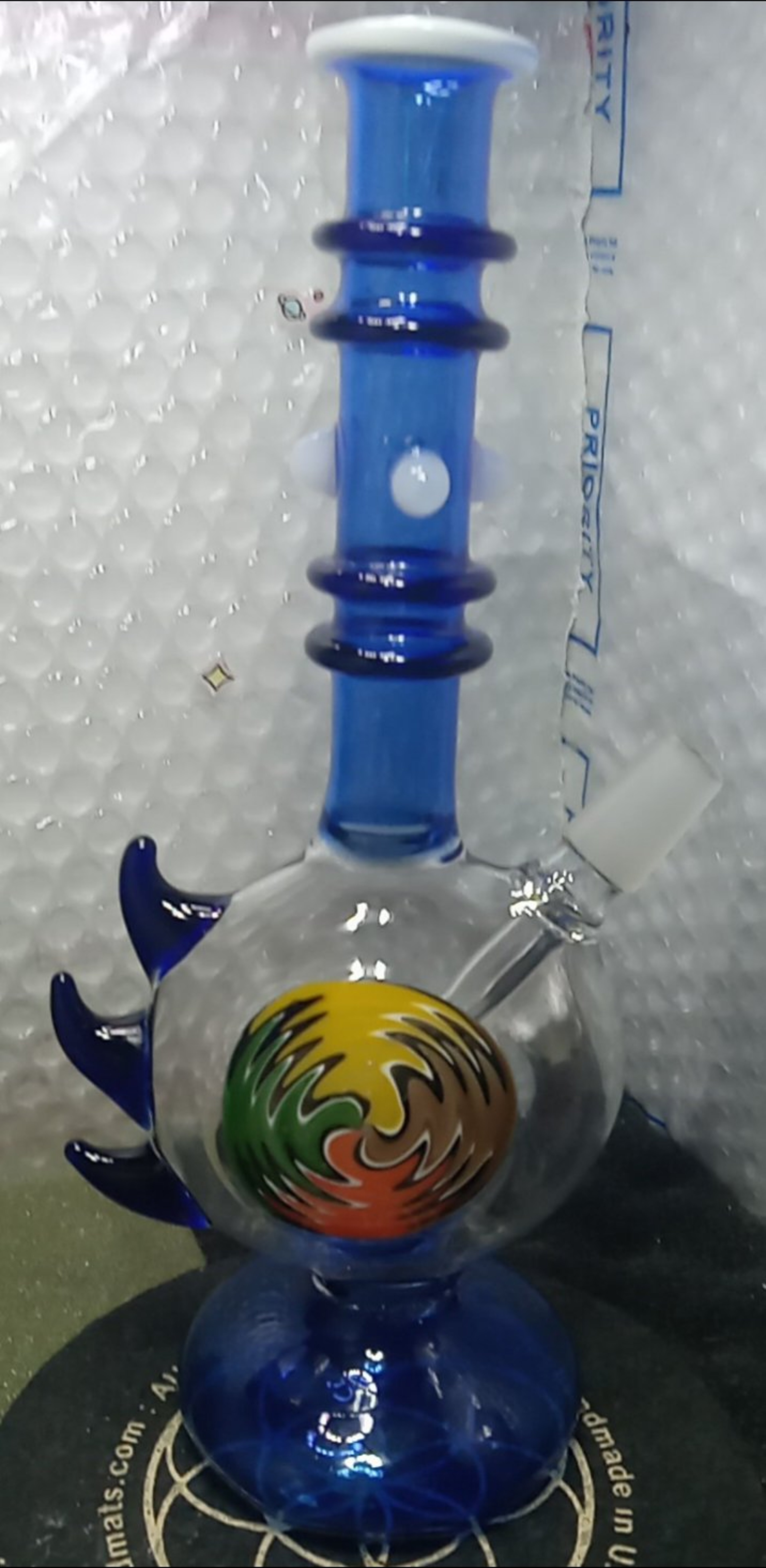 Blue & White Dab Rig W/wigwag image 0
