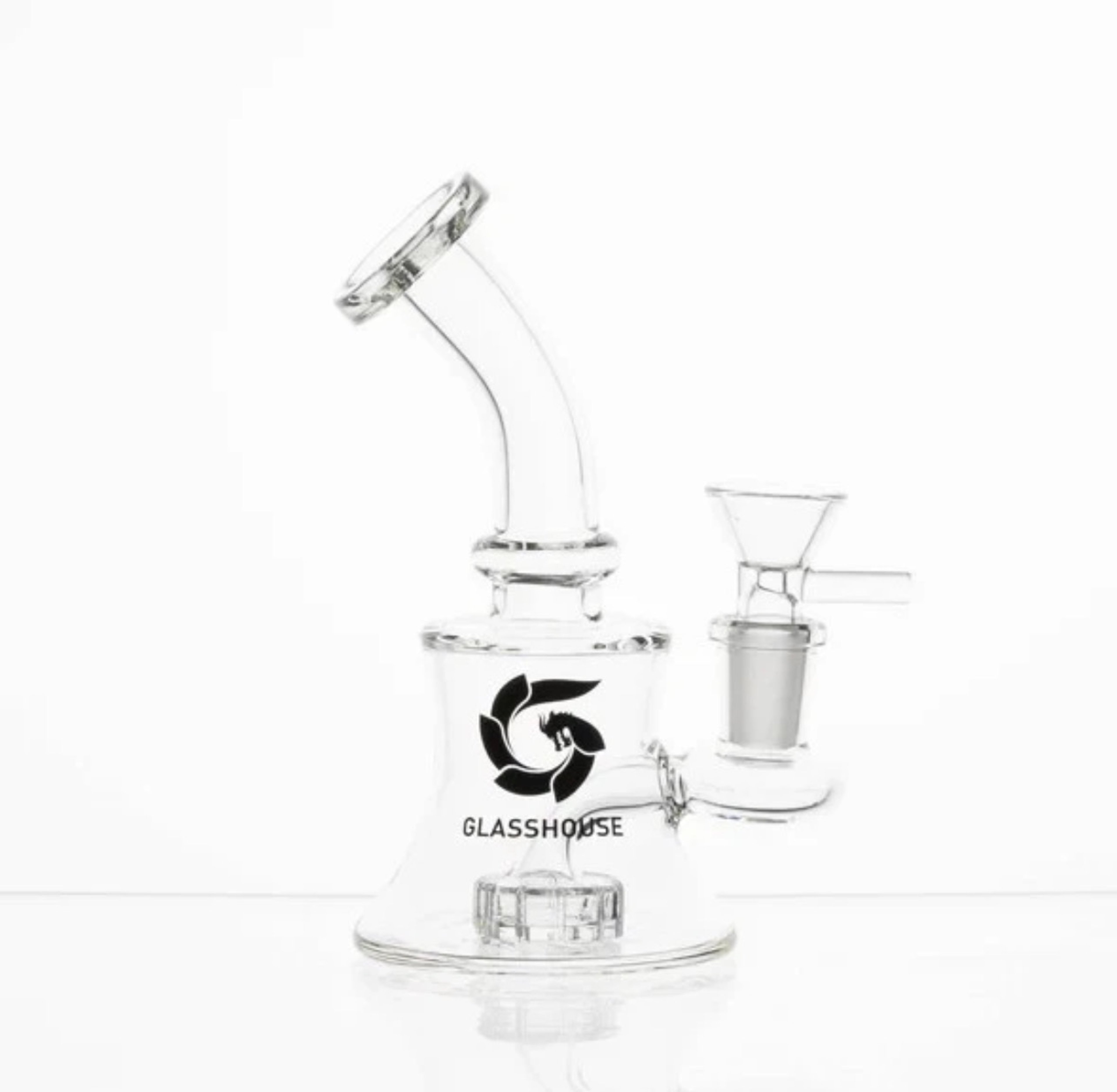 Glass House Banger Hanger 3 Clear Bubbler Glass Bong Waterpipe image 0