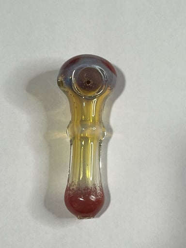 Preview pic of 5" Glass Tobacco Spoon Smoking Bowl  Pipe Yellow Red