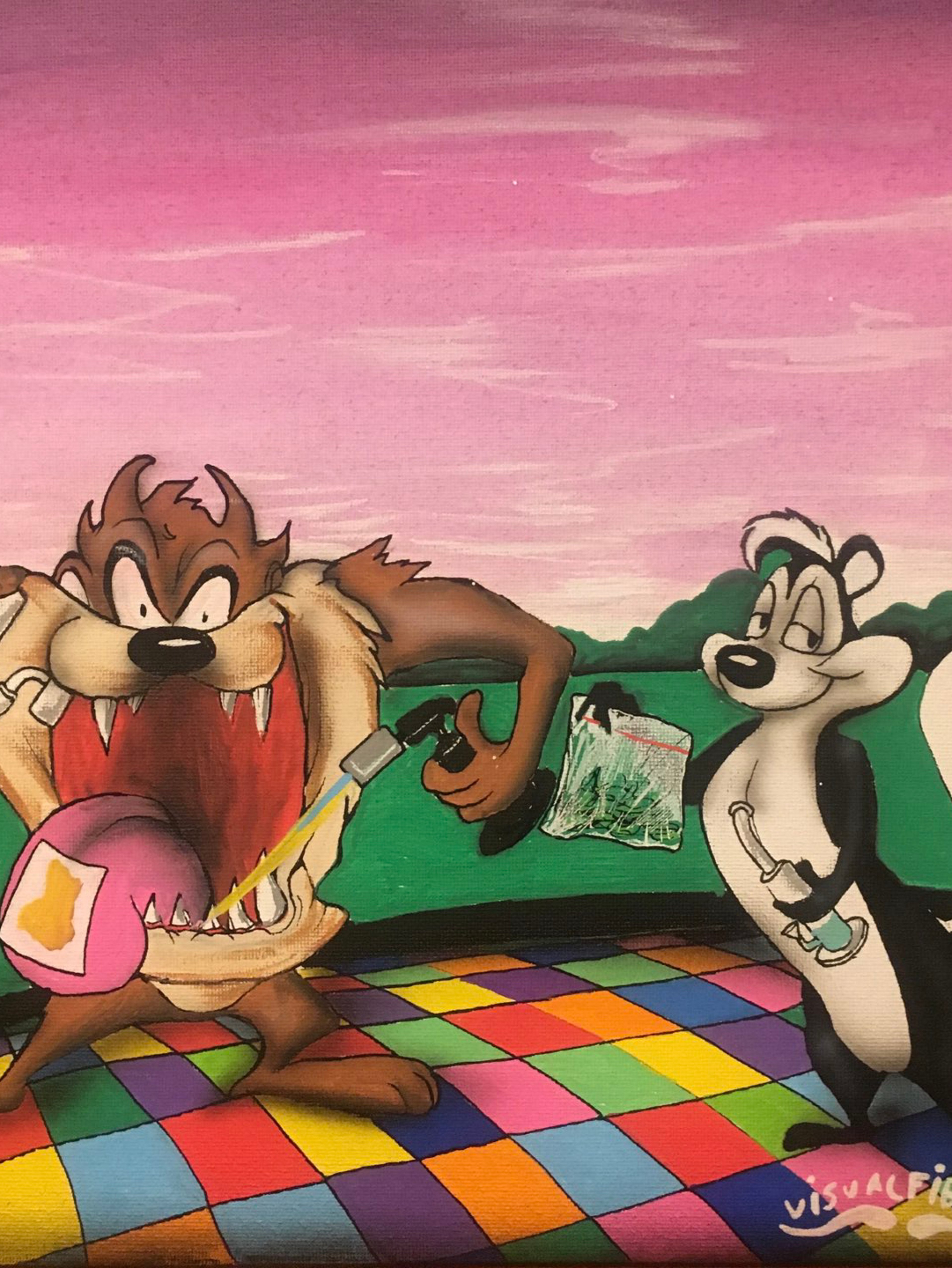 Preview pic of Taz and pepe le pew sesh