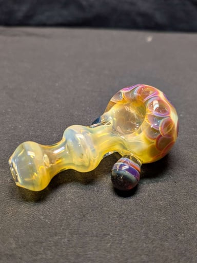 Preview pic of 3.75" silver fumed dot stack spoon pipe