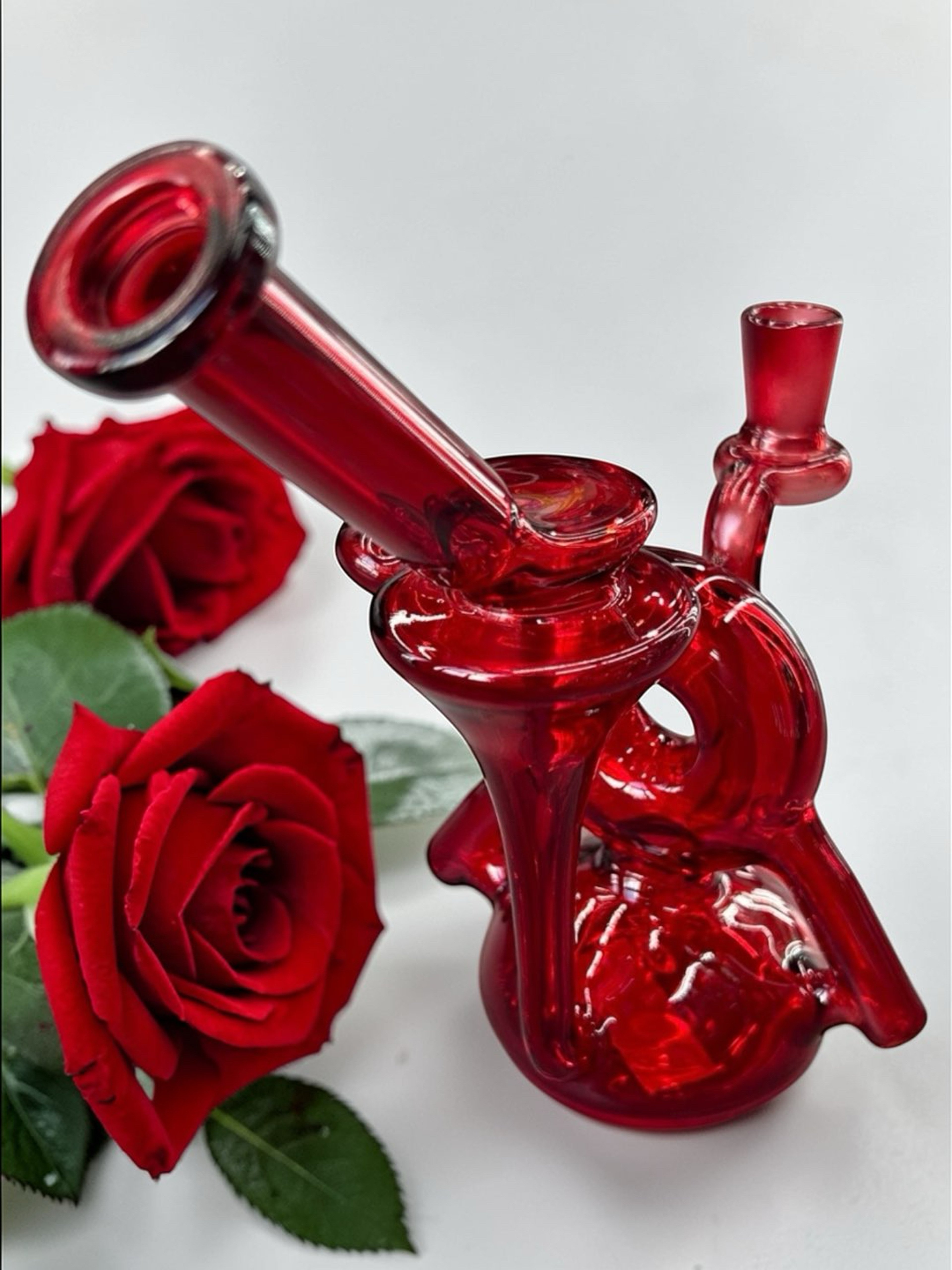 Preview pic of Style 2) Red 🌹8” Donut Chamber Uptake Quad Recycler