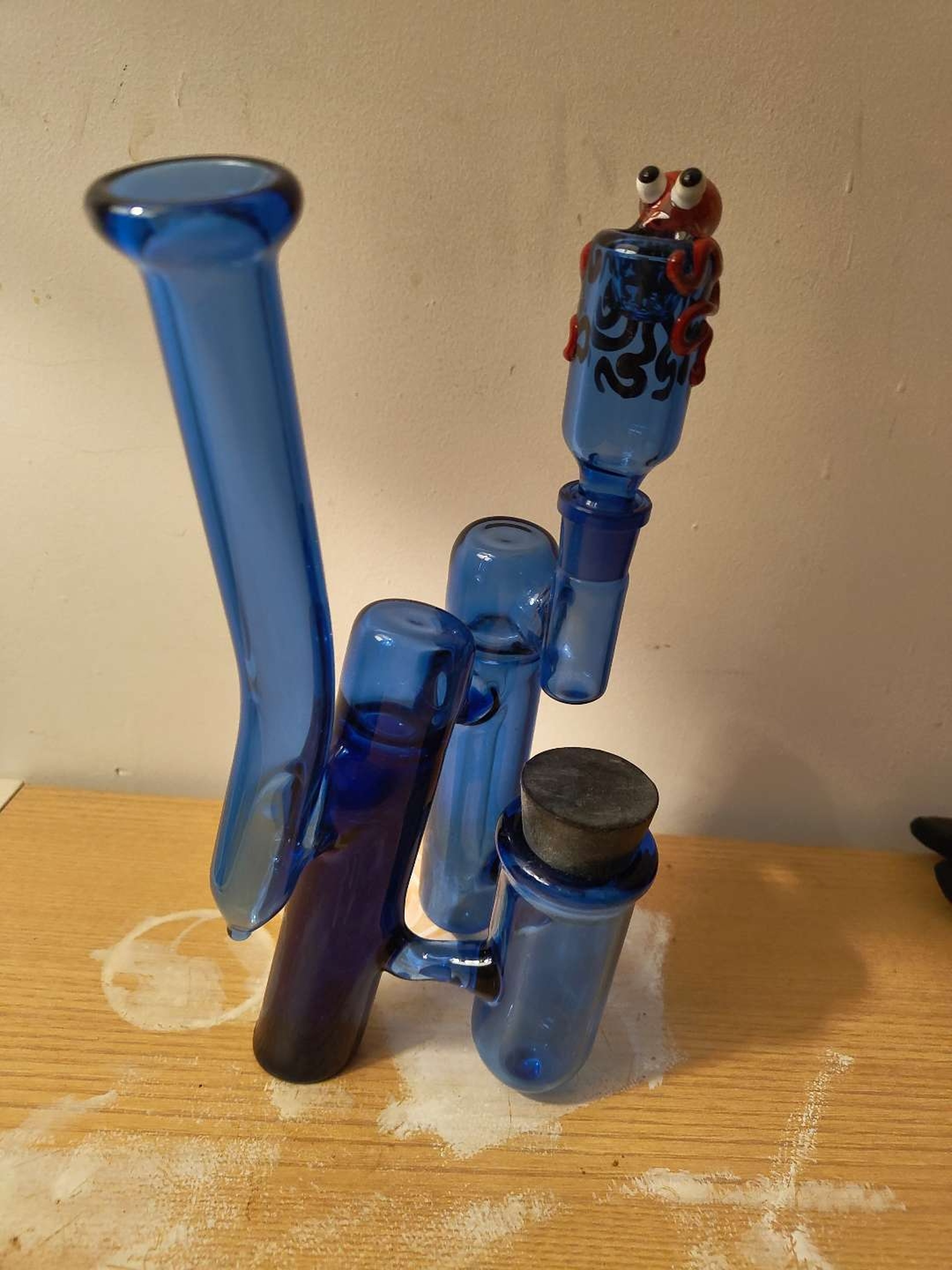 Preview pic of Goo Roo Blue Multi Perc Bubbler w/ Jar