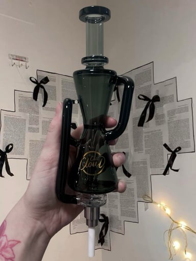 Preview pic of Cali CloudX 🖤 Hour Glass Recycler Nectar Collector Set in Black