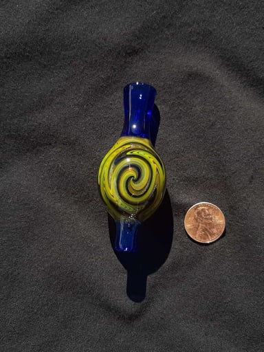 Preview pic of Coiled, wig wag, borosilicate glass carb cap