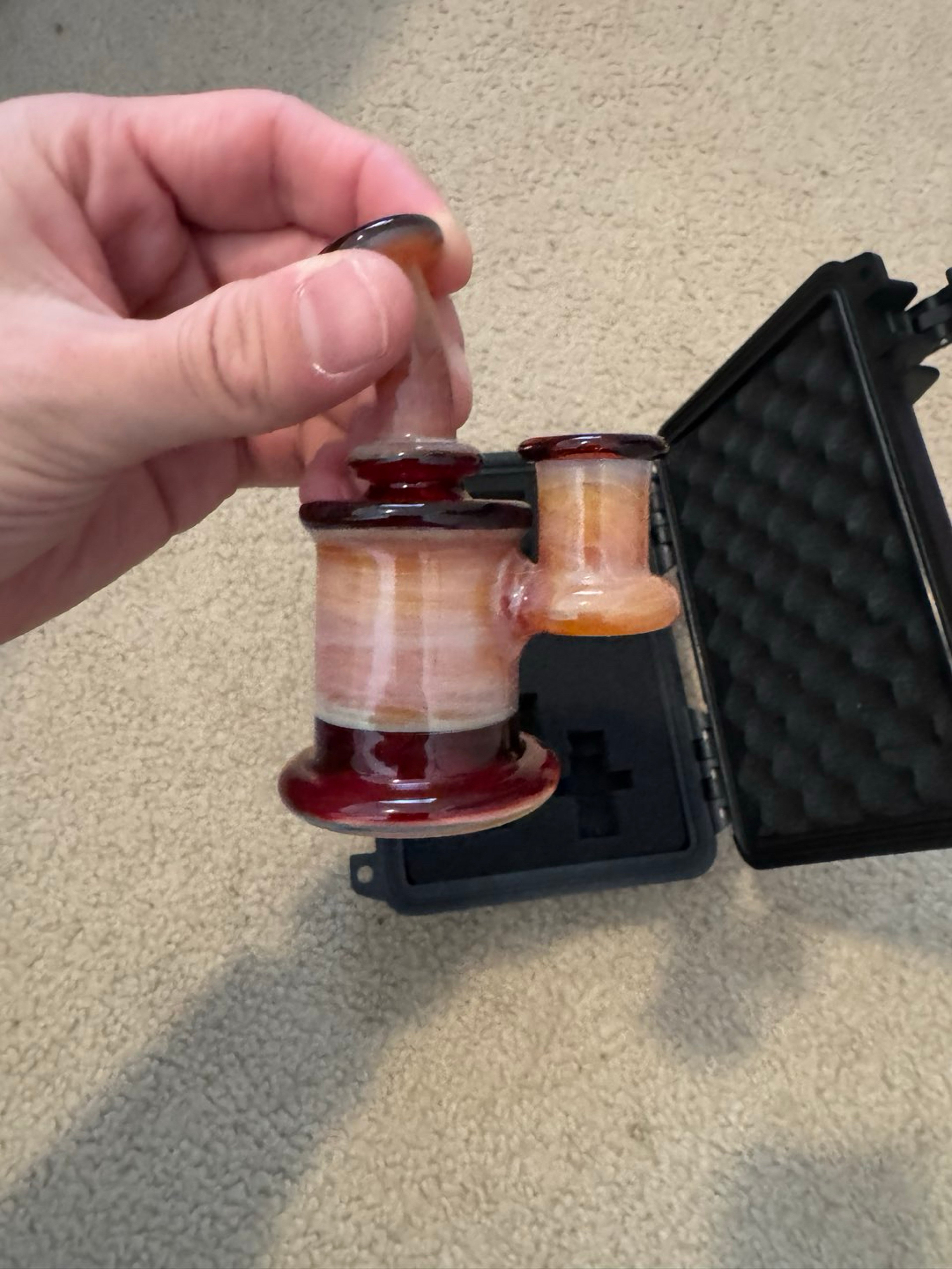 Preview pic of 7ten Glass Micro mini rig wig wag red/orange comes with case !