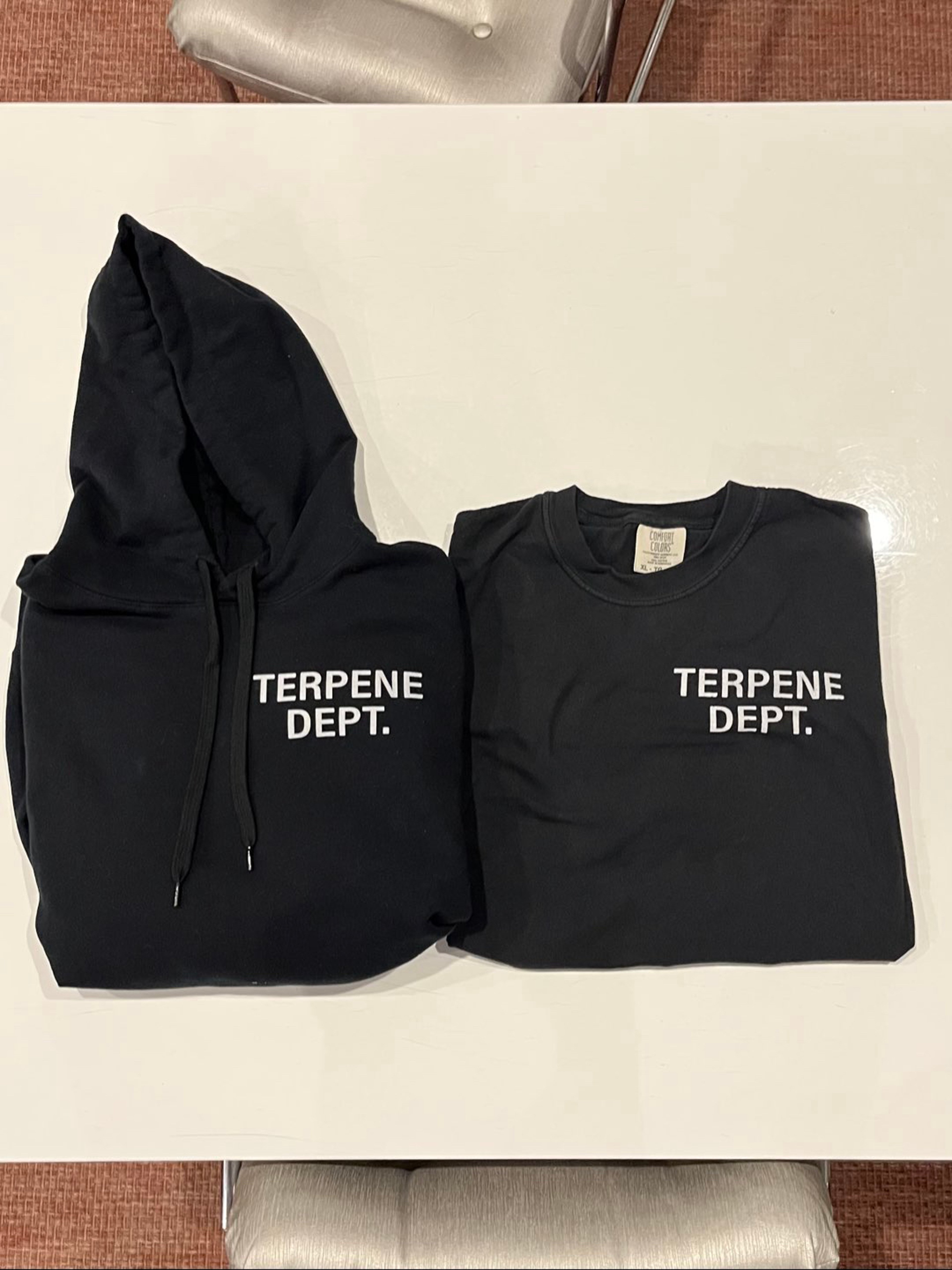 XL Terpene Department Black Shirt & Hoodie Combo image 0