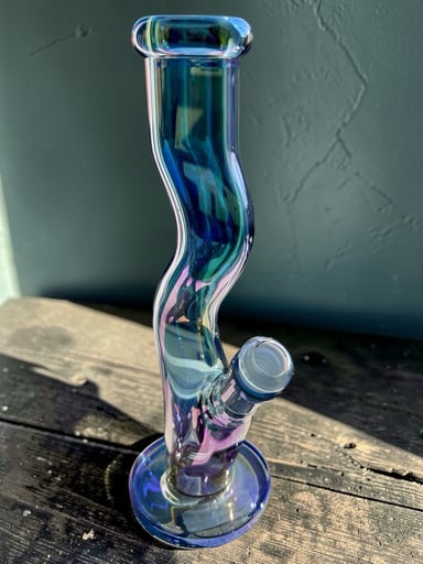 Preview pic of Cosmic Holographic 💿 Wiggly Curvy Straight Pipe Bong