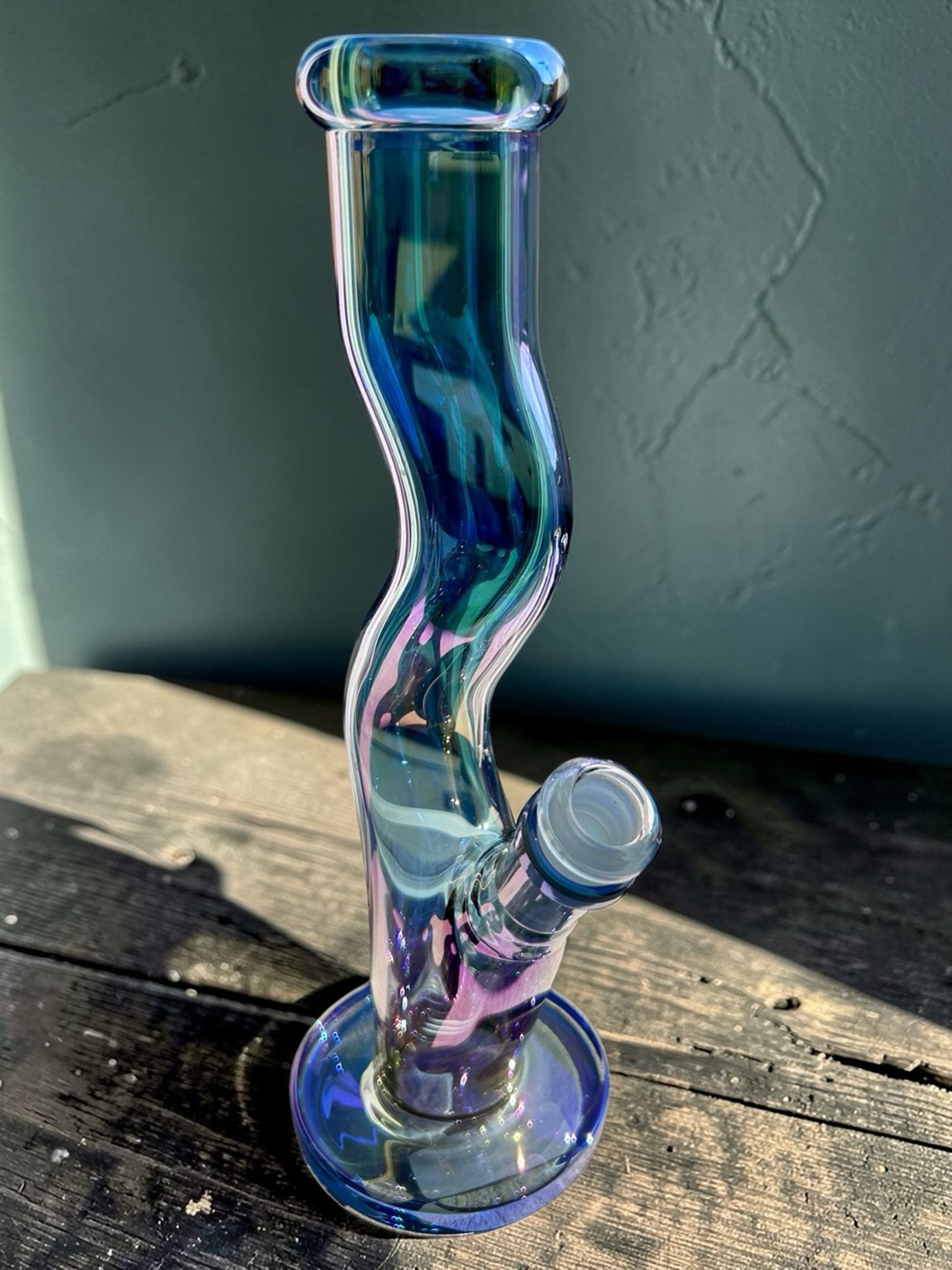 Preview pic of Cosmic Holographic 💿 Wiggly Curvy Straight Pipe Bong