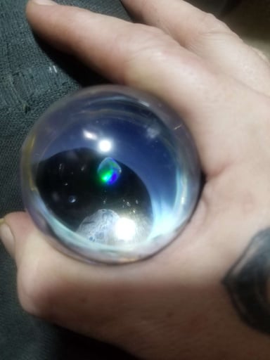 Preview pic of "Spaced" the marble' 21/2 inch earth and moon'