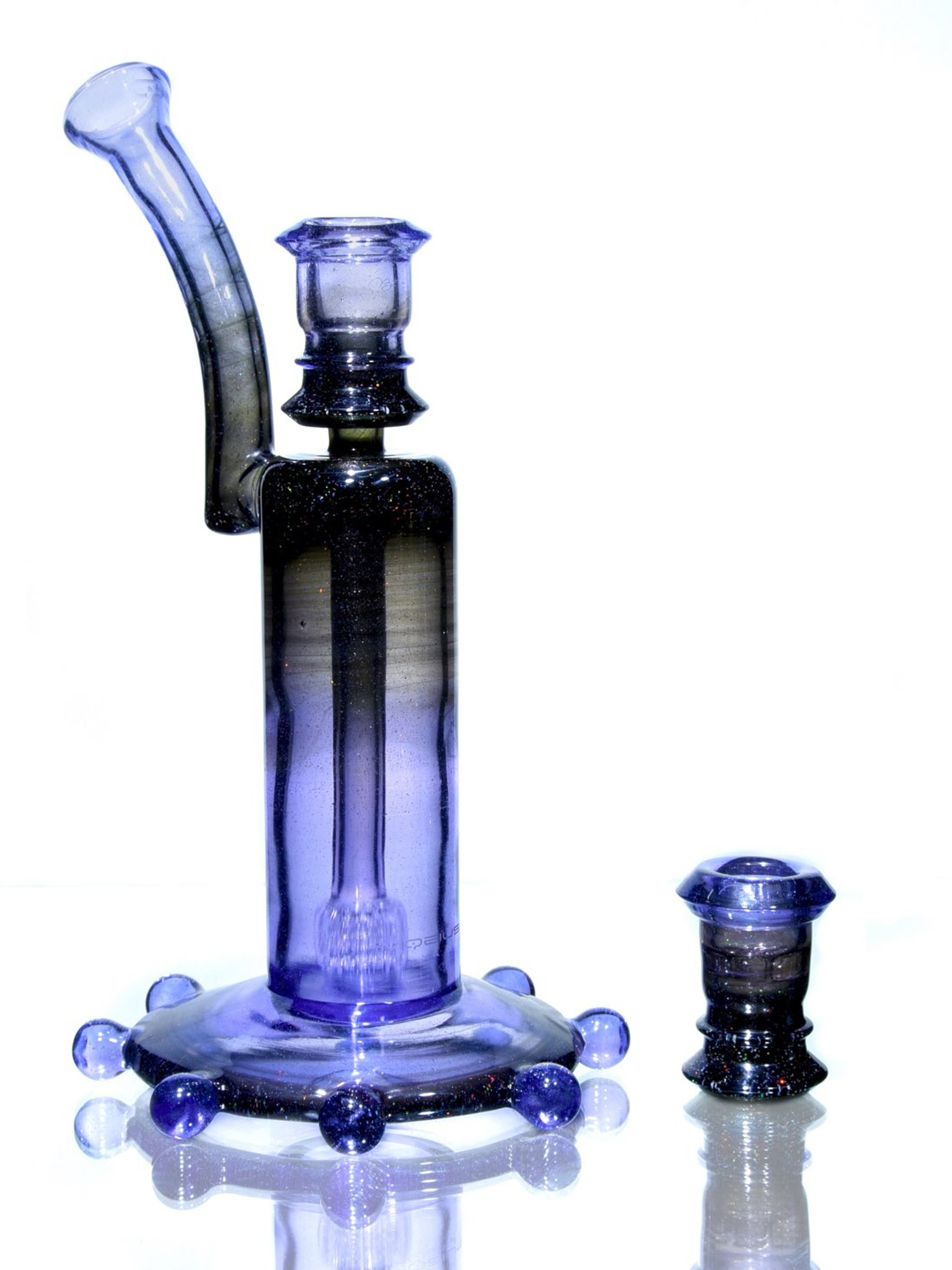 Preview pic of Mobius Glass  - Circle Custom Fully-worked NUC - Jet Black Crushed Opal/Jackpot & Purple Rain Gradient Fade