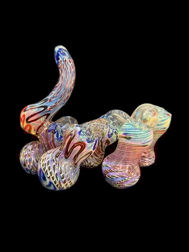 Preview pic of 5 Chamber Old School Fumed Bubbler – Red, White & Blue Classi