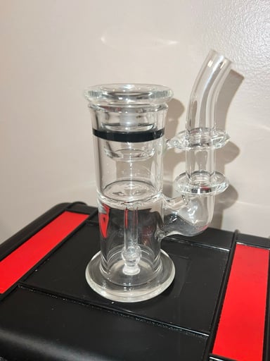 Preview pic of Professor Glass Proxy bub with banger top and Puffco flower bowl