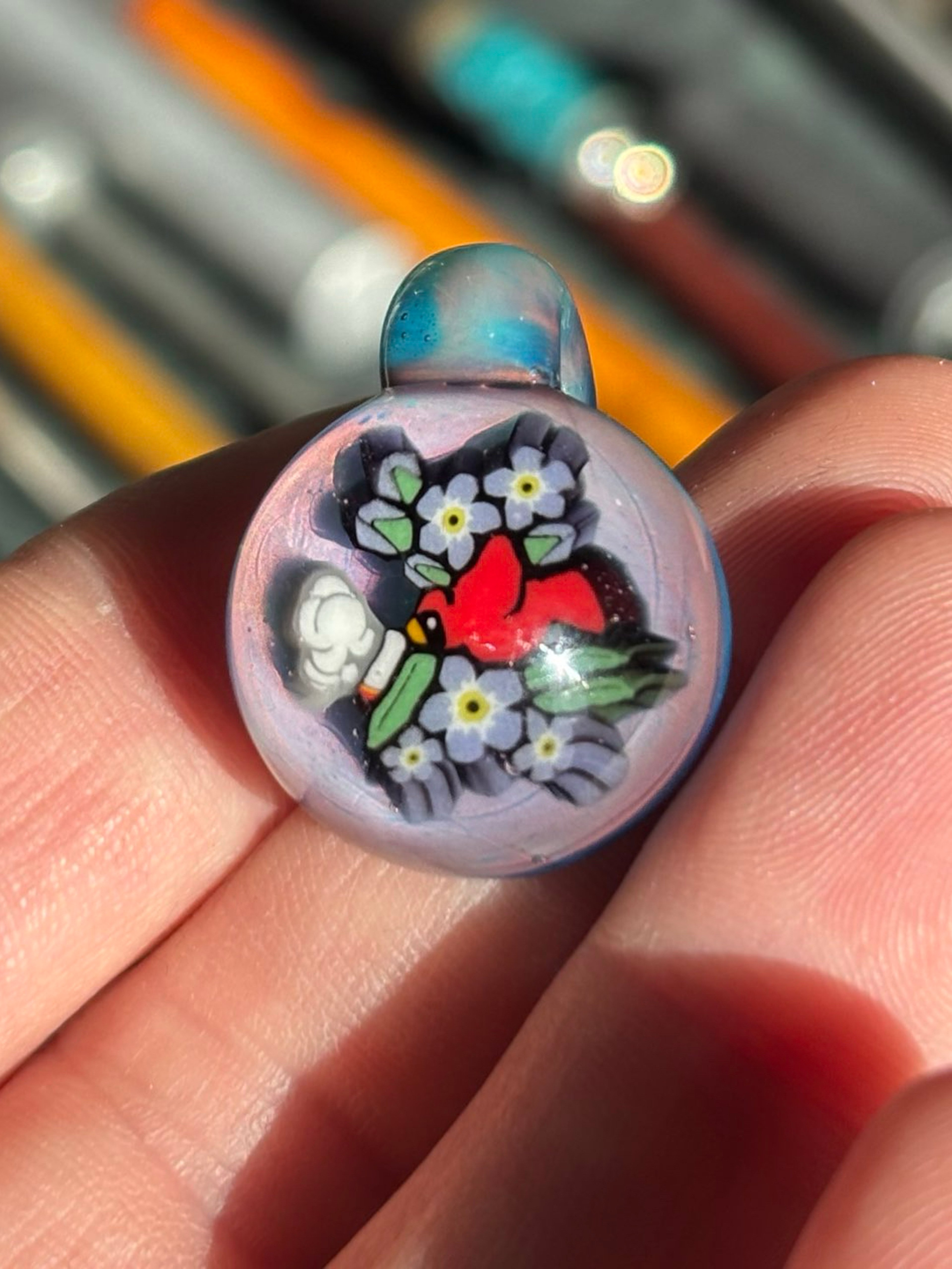 Preview pic of Cardinal smoking doobie pendant