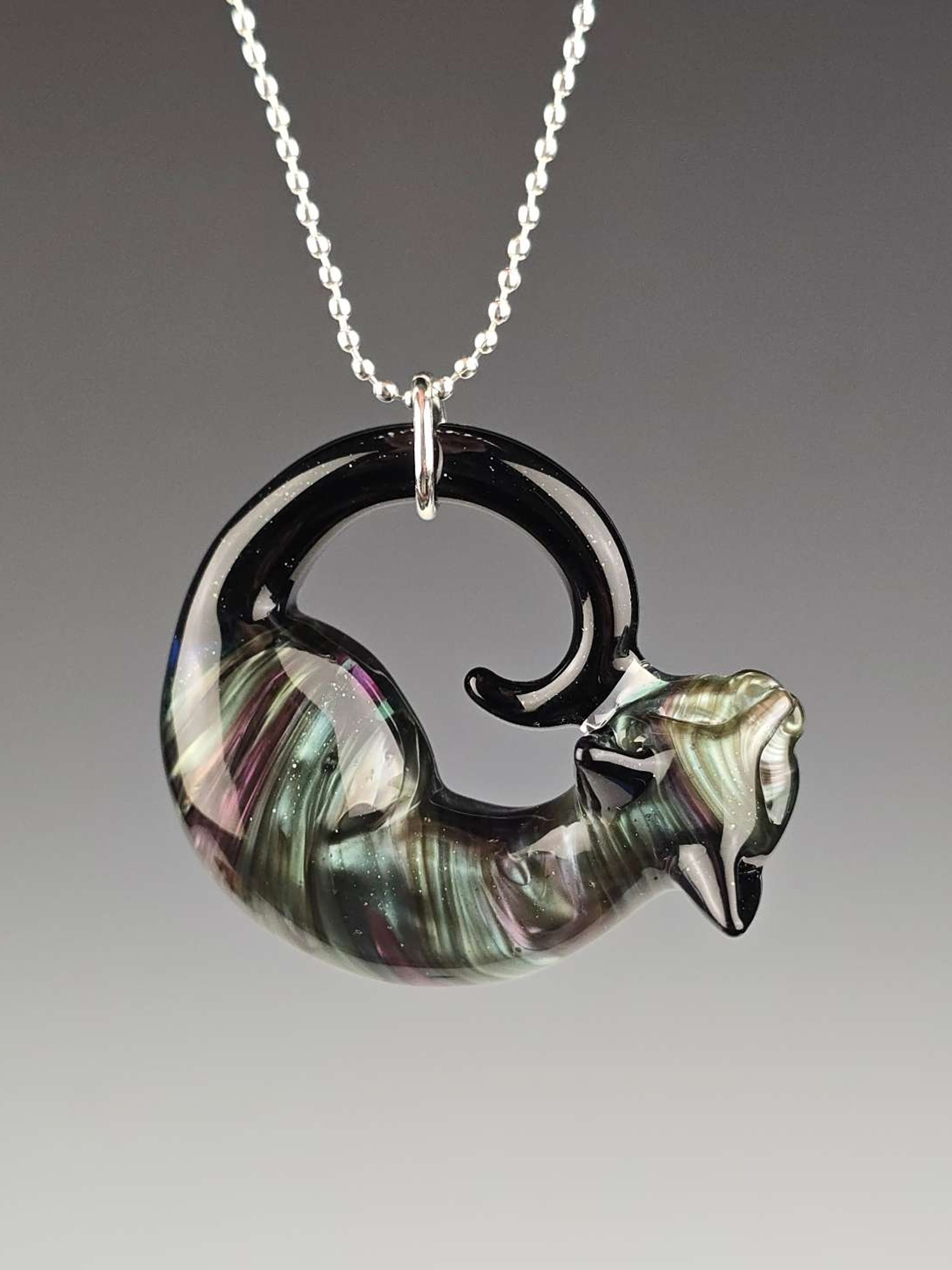 Preview pic of *NEW* Spiller Woods Metallic Sleeping Kitty Pendant