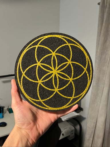 Preview pic of Gold Seed of Life 8” Round Mat by Moodmats