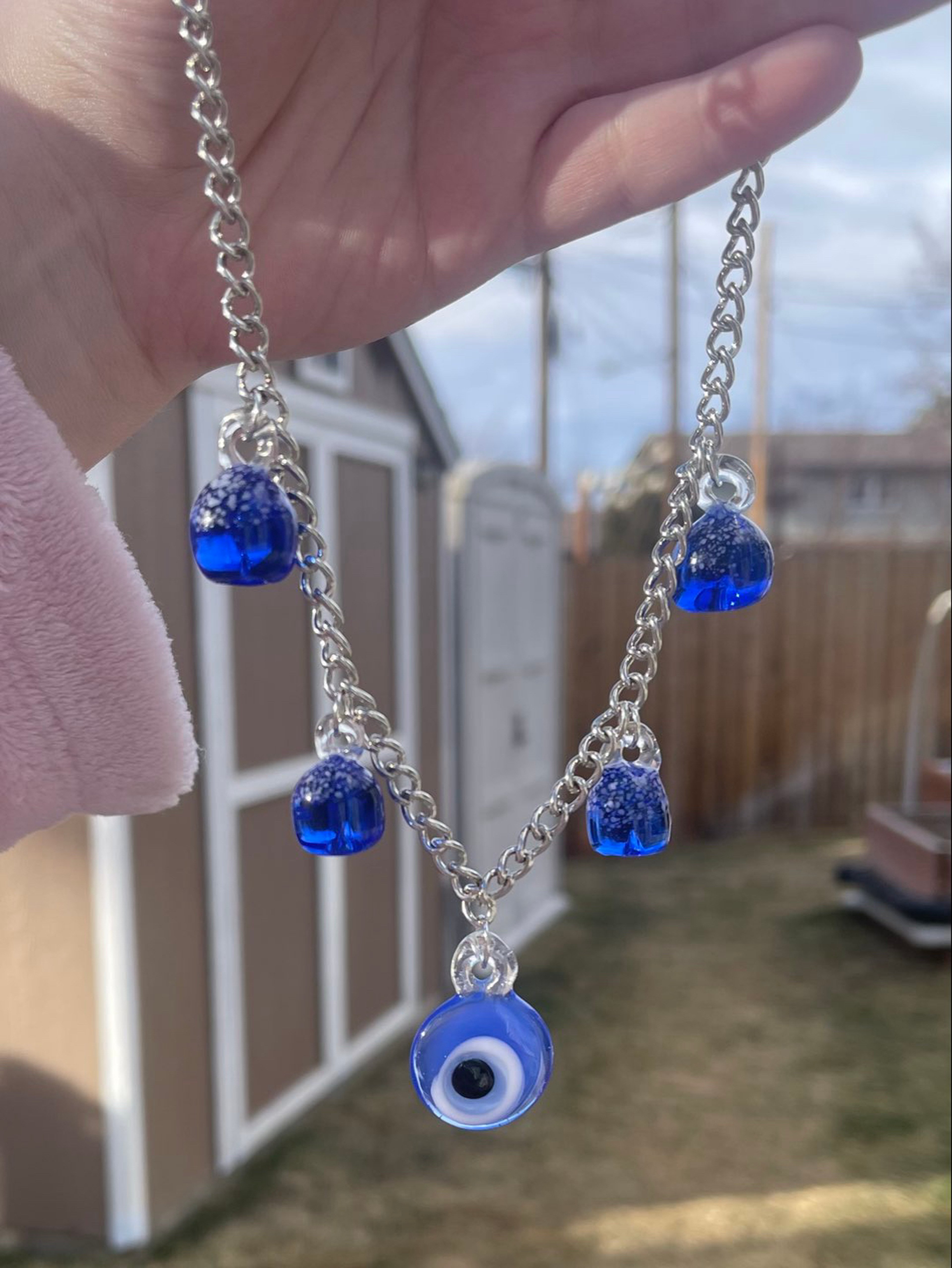 Blueberry Evil Eye Choker Necklace image 0