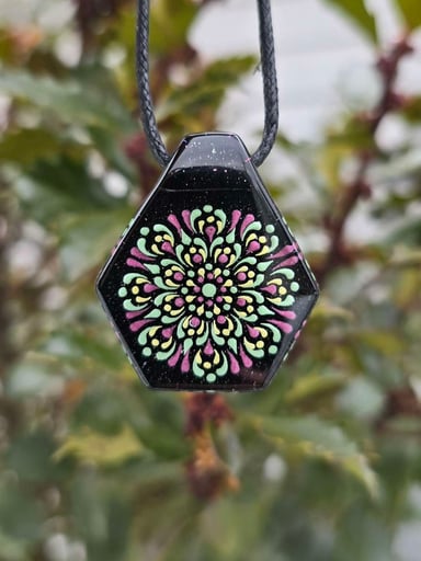 Preview pic of Dot Mandala Layered Glow Pendant