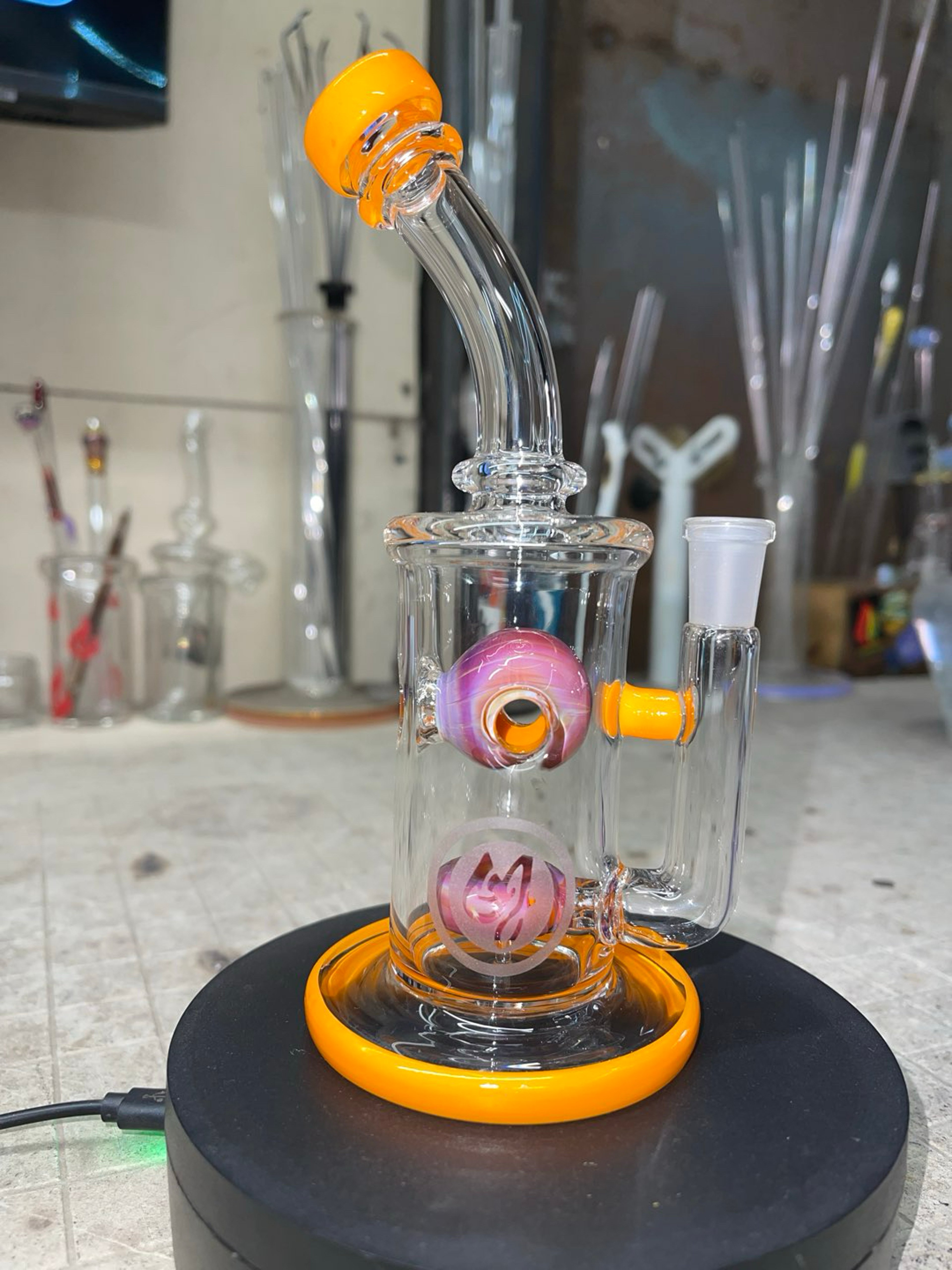 7.5” tall 10mm joint, amber purple over lava color image 0