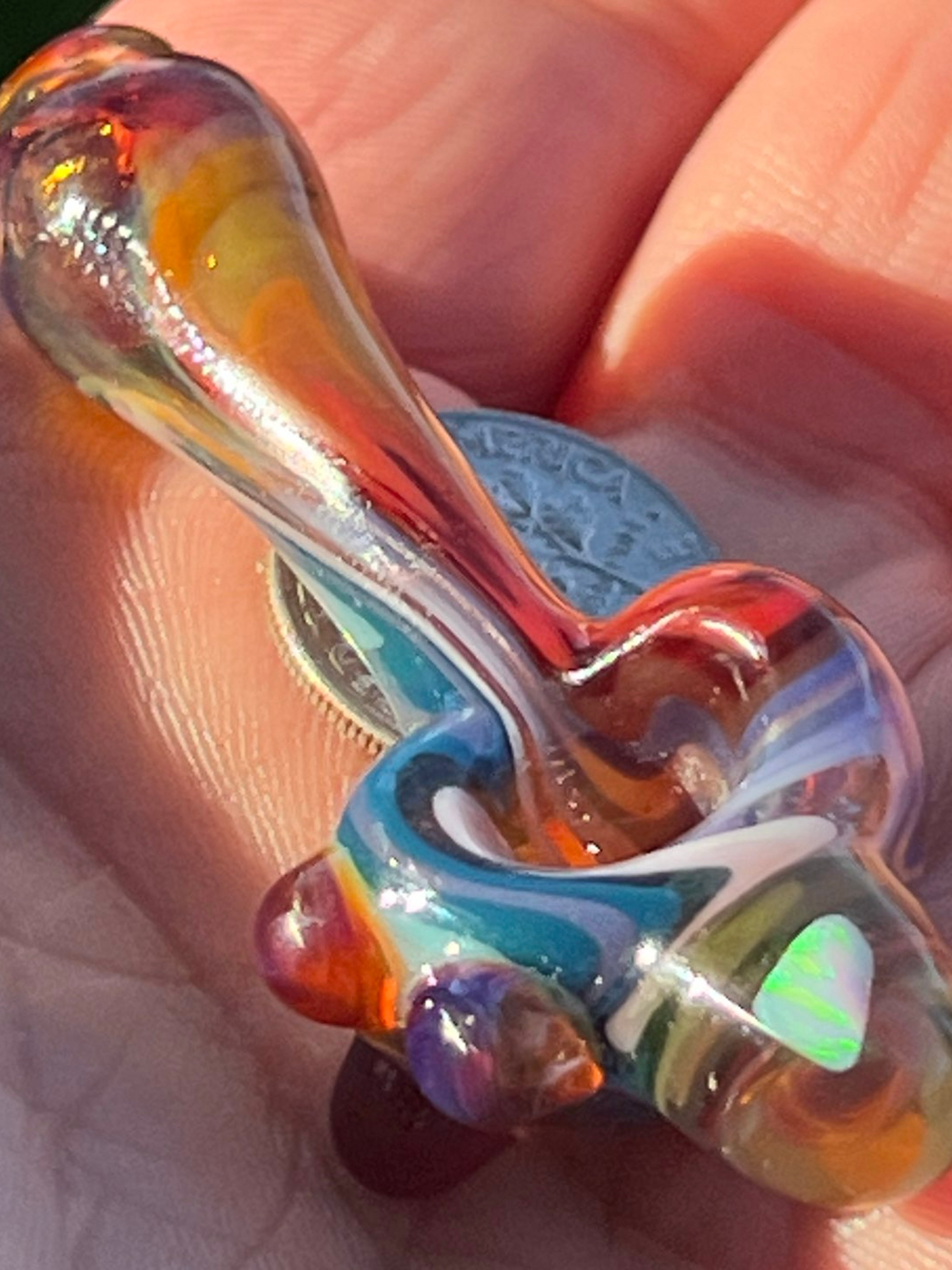 Preview pic of Heady mini fully worked wig wag glass pipe