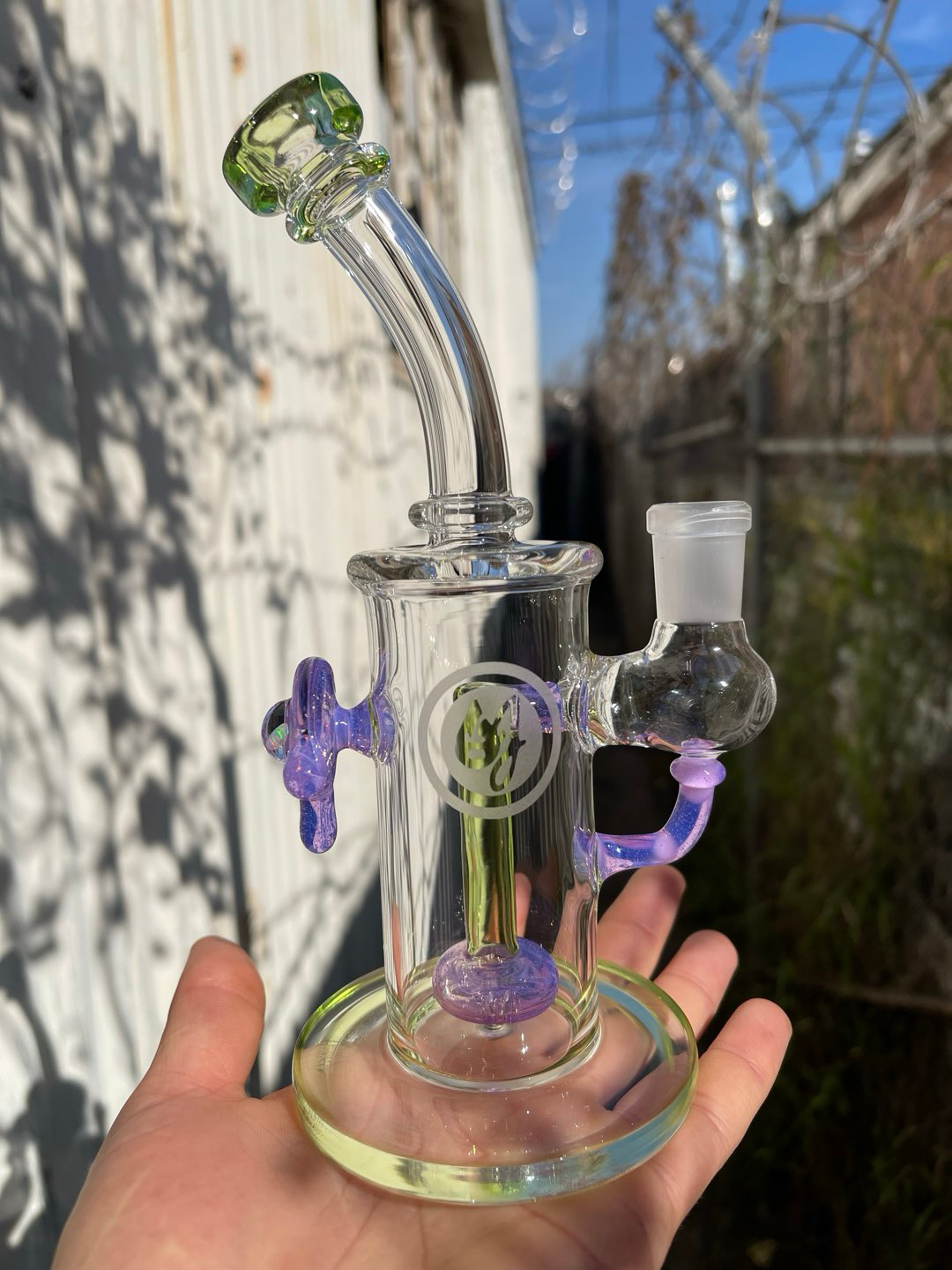 Preview pic of 8” tall, 14mm joint, pink slyme and slyrm color