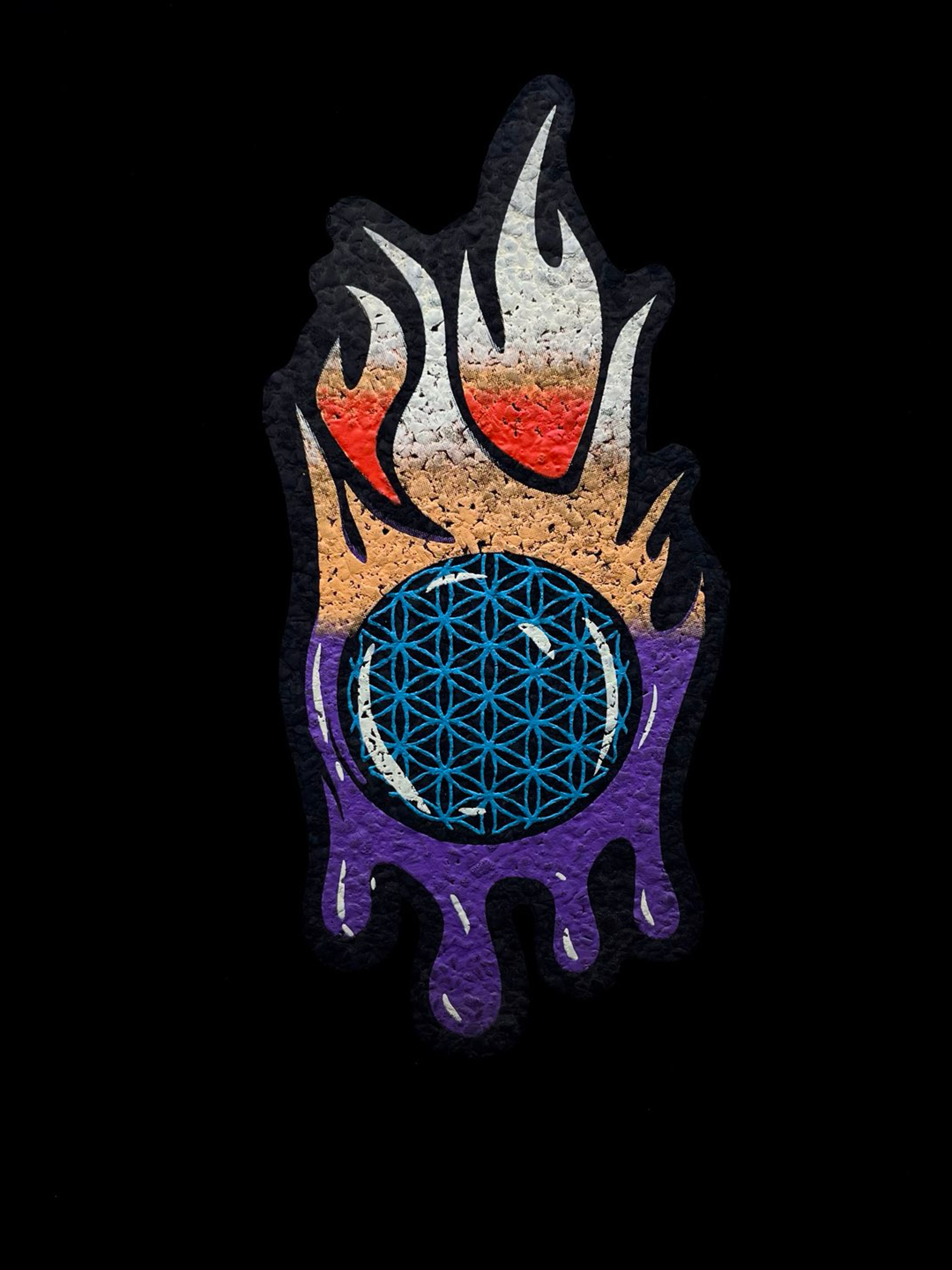 UV le200 Flower of Life Drip Mat by Joe P x Moodmats image 0