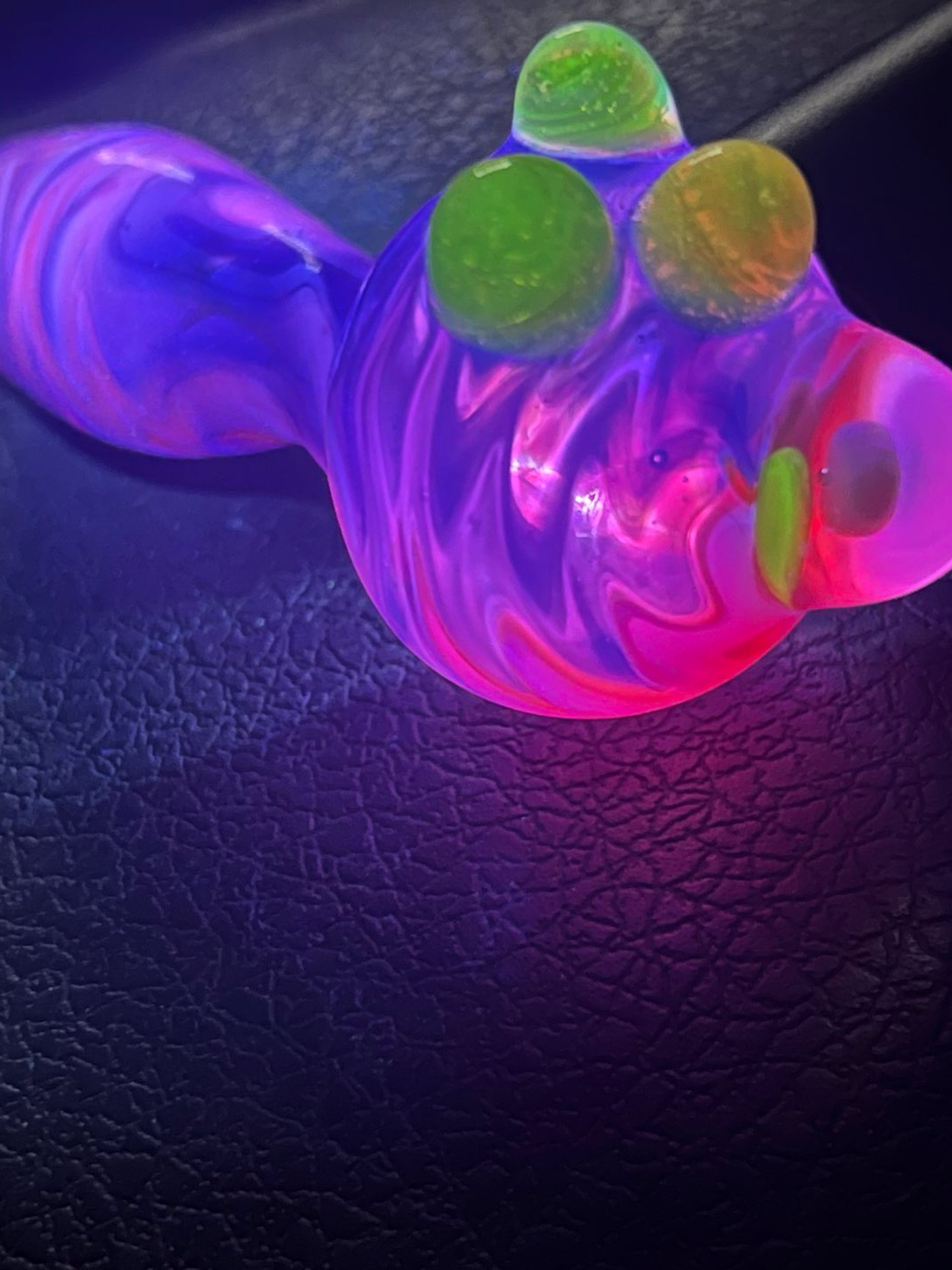 Heady glass thick spoon pipe UV image 0