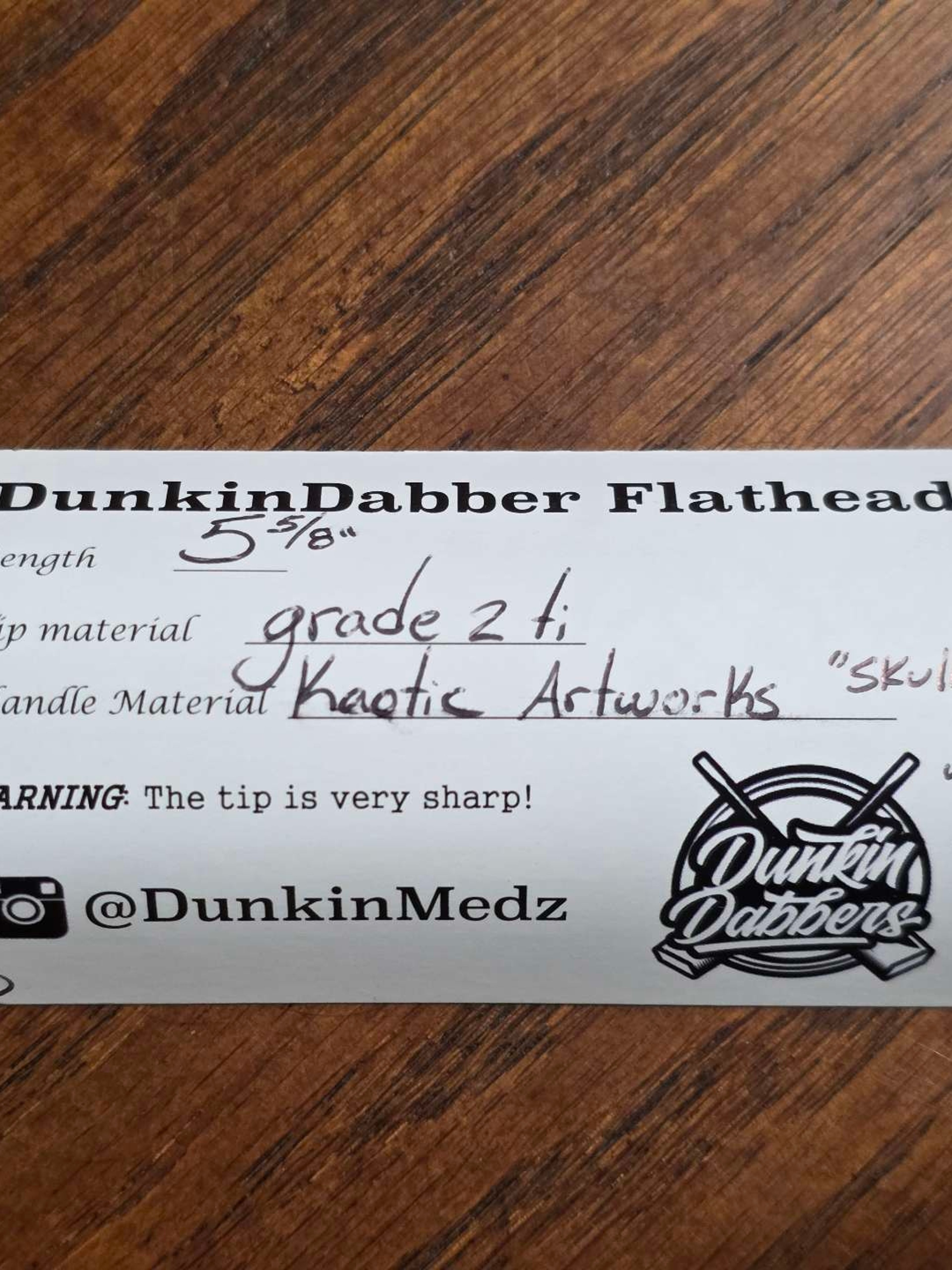 DunkinDabbers Kaotic Artworks Skull Dabber w Opals image 0