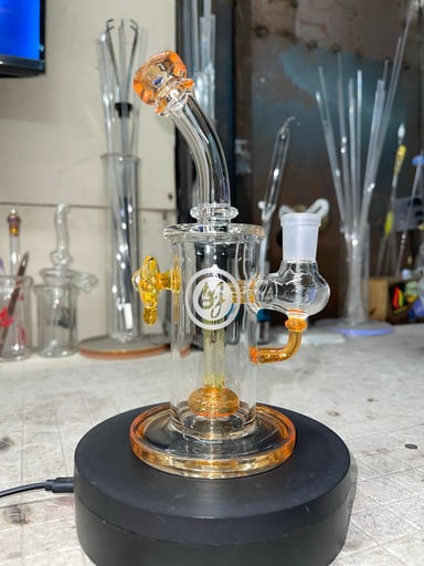 Preview pic of 8” tall, 14mm joint , sweet heat color , opal marble