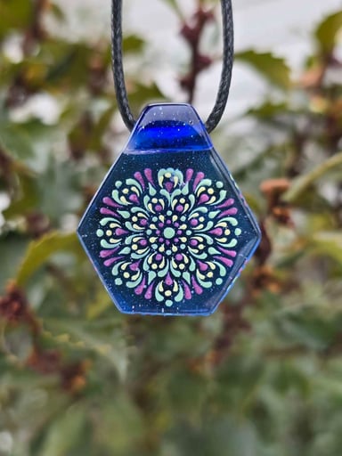 Preview pic of Dot Mandala Layered Glow UV Pendant