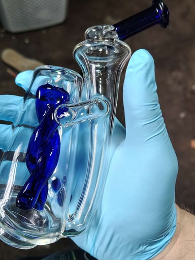 Preview pic of Cycler Carta Glass Top Blue Cobalt Accents