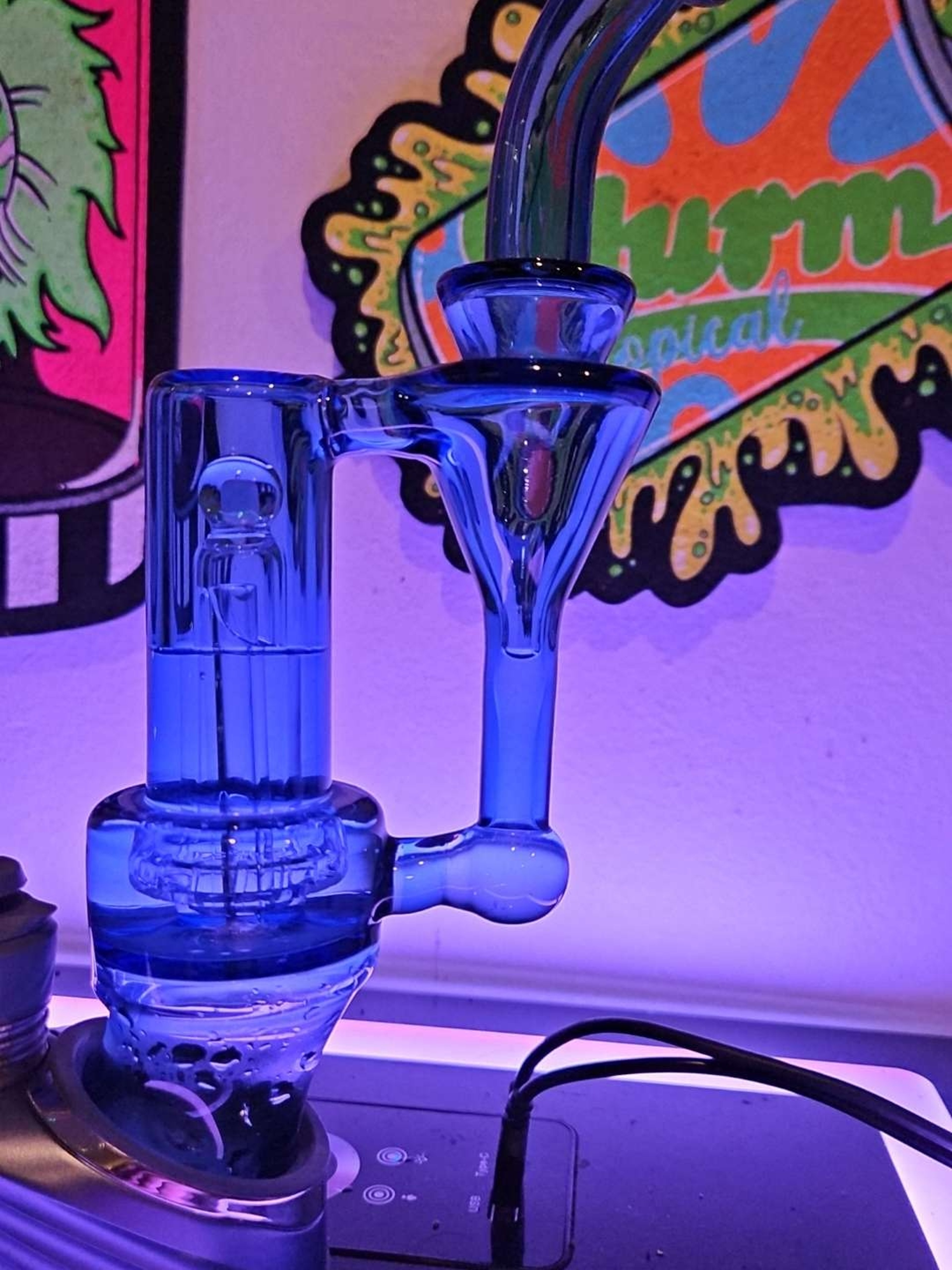 *Rare Iridescent glass blue rbr recycler puffco peak pro glass image 0