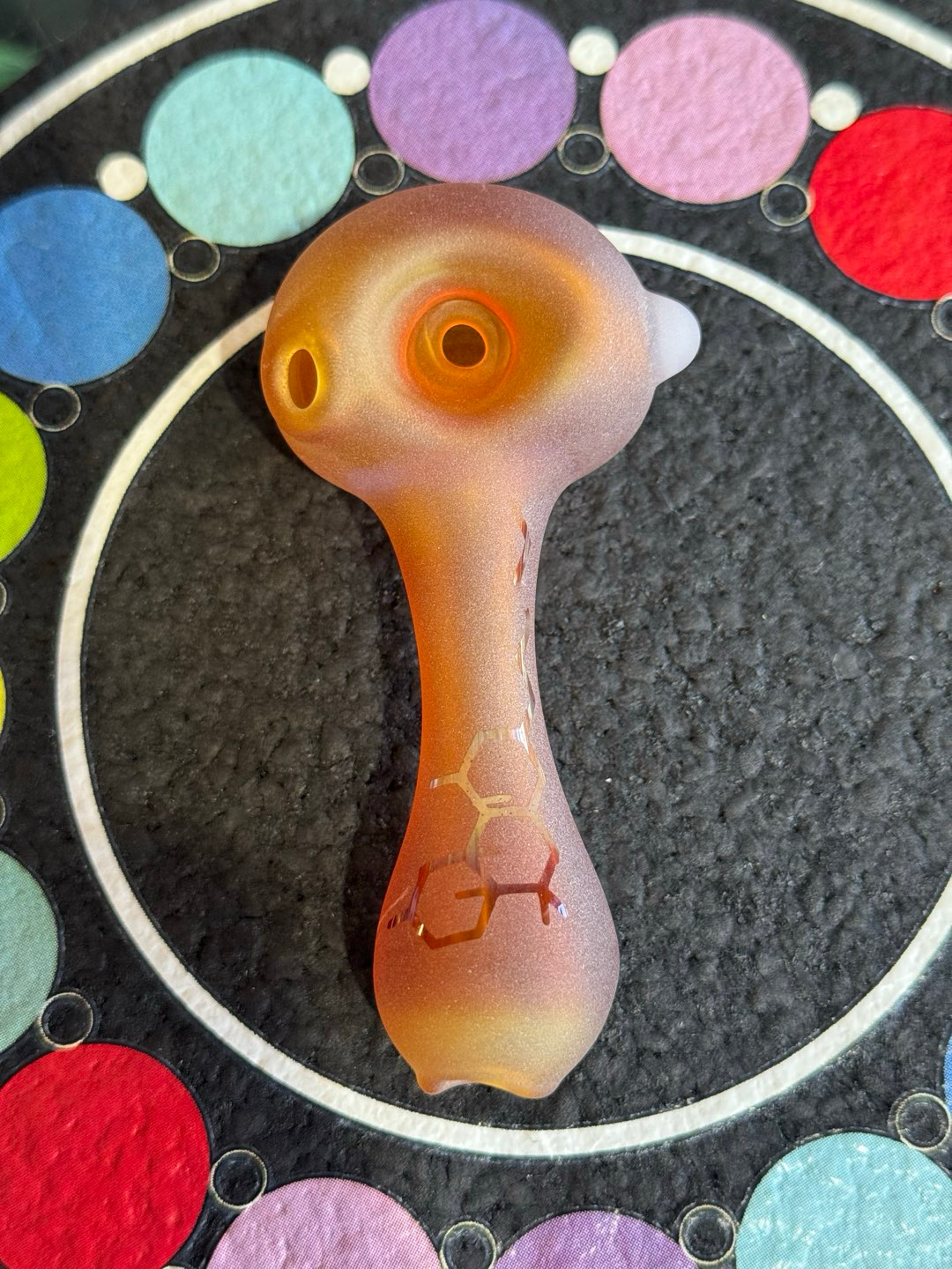 Preview pic of Reading Glass Militia Sandblasted THC Molecule Spoon
