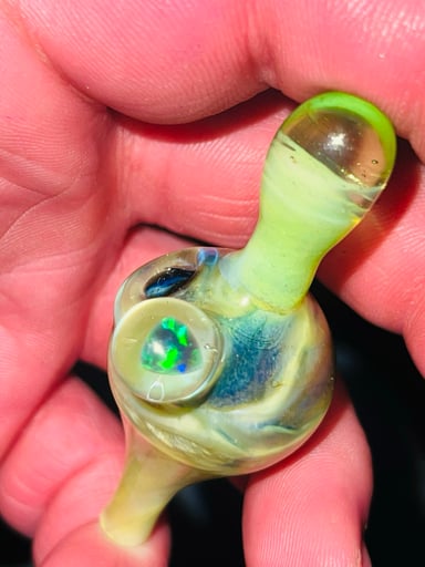 Preview pic of Heady bubble cap Satin Slyme over Black Lightning