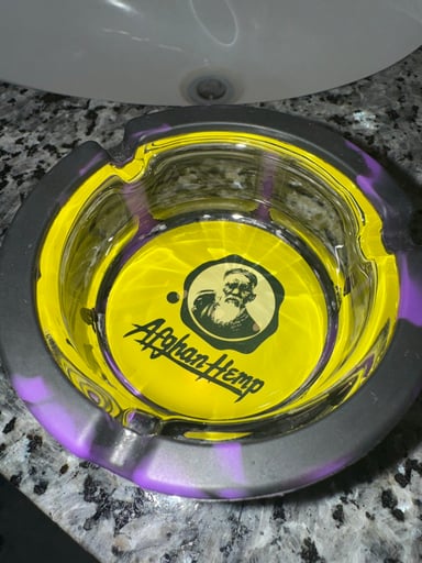 Preview pic of AFGANHEMP Purple/Black TieDye Silicone Ashtray