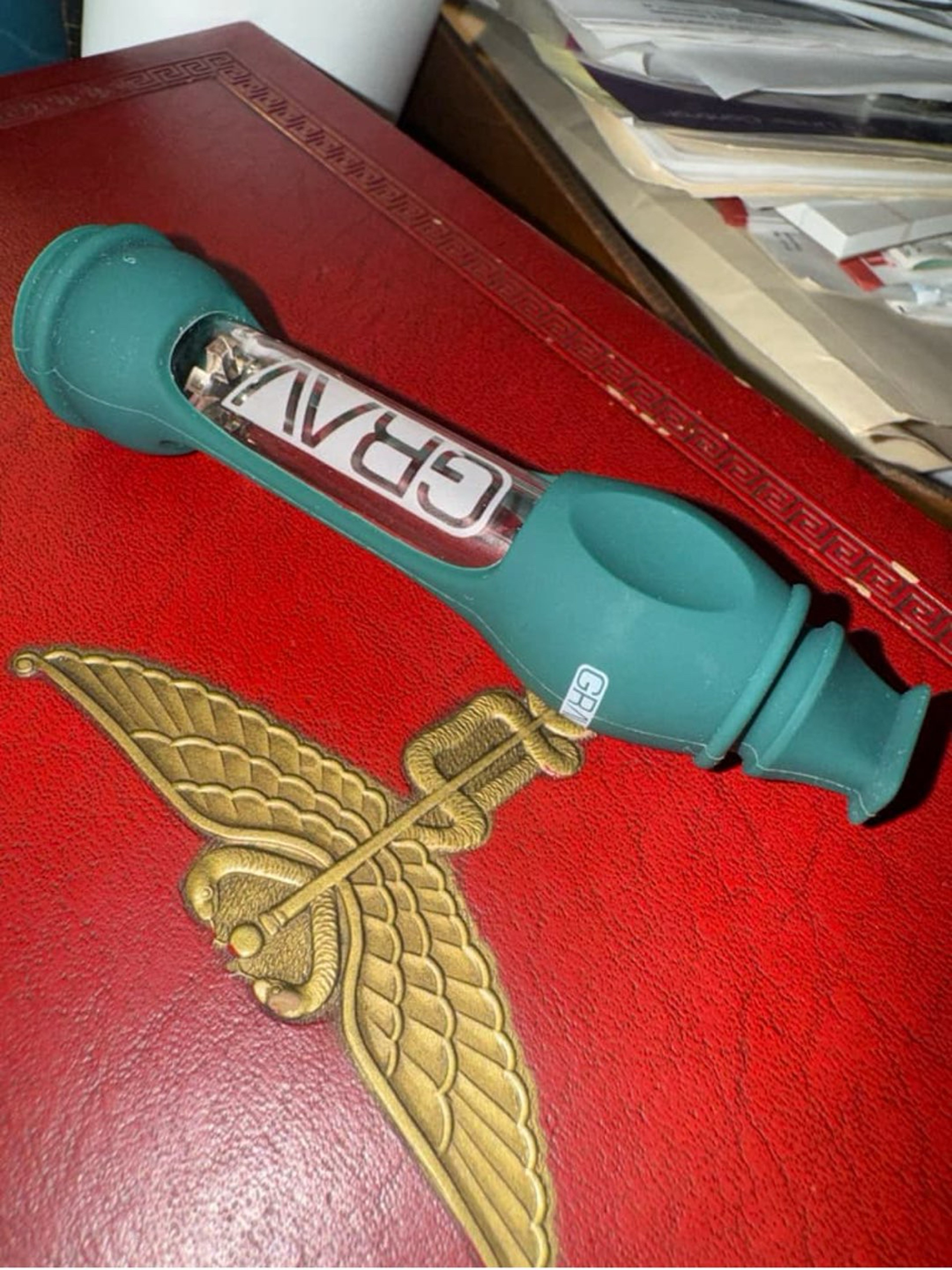 Preview pic of Grav Forest Green Silicone One Hitter Glass Screen