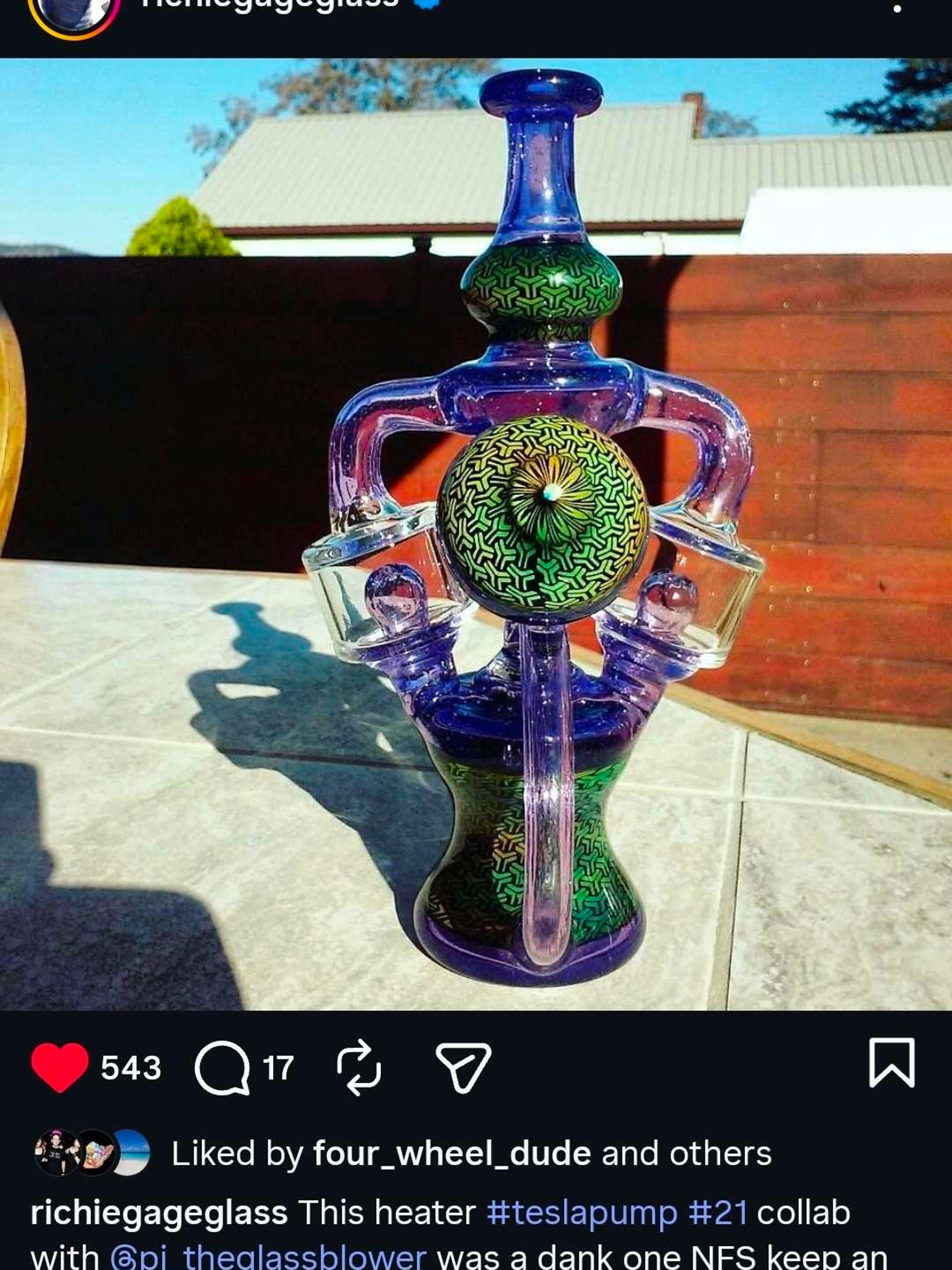 Tesla pump#21 Richie gage glass/ Pi the glass blower collab 2018 image 0