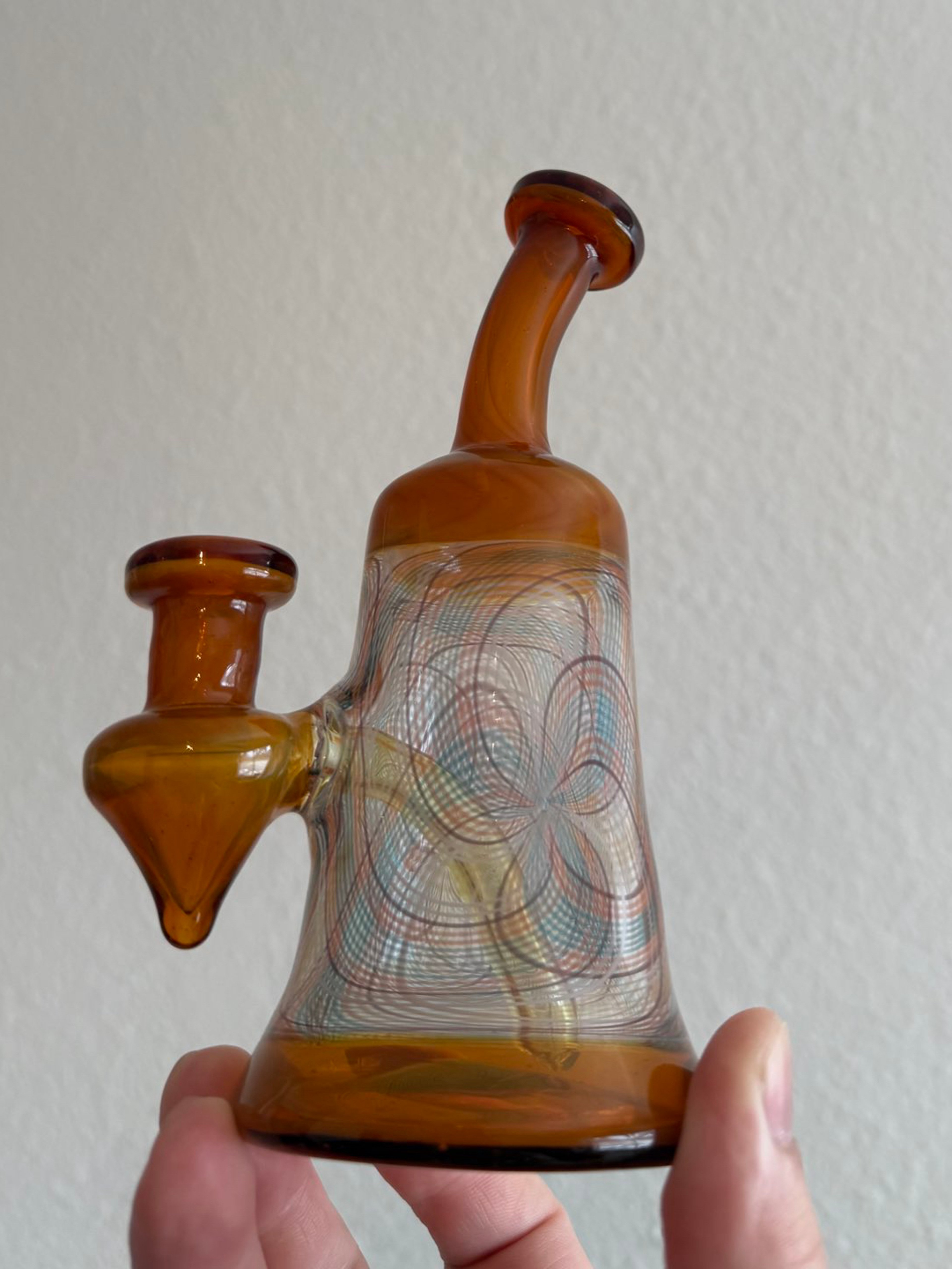 Preview pic of Eli Jah Amber/Aqua Retti Banger Hanger - 10mm