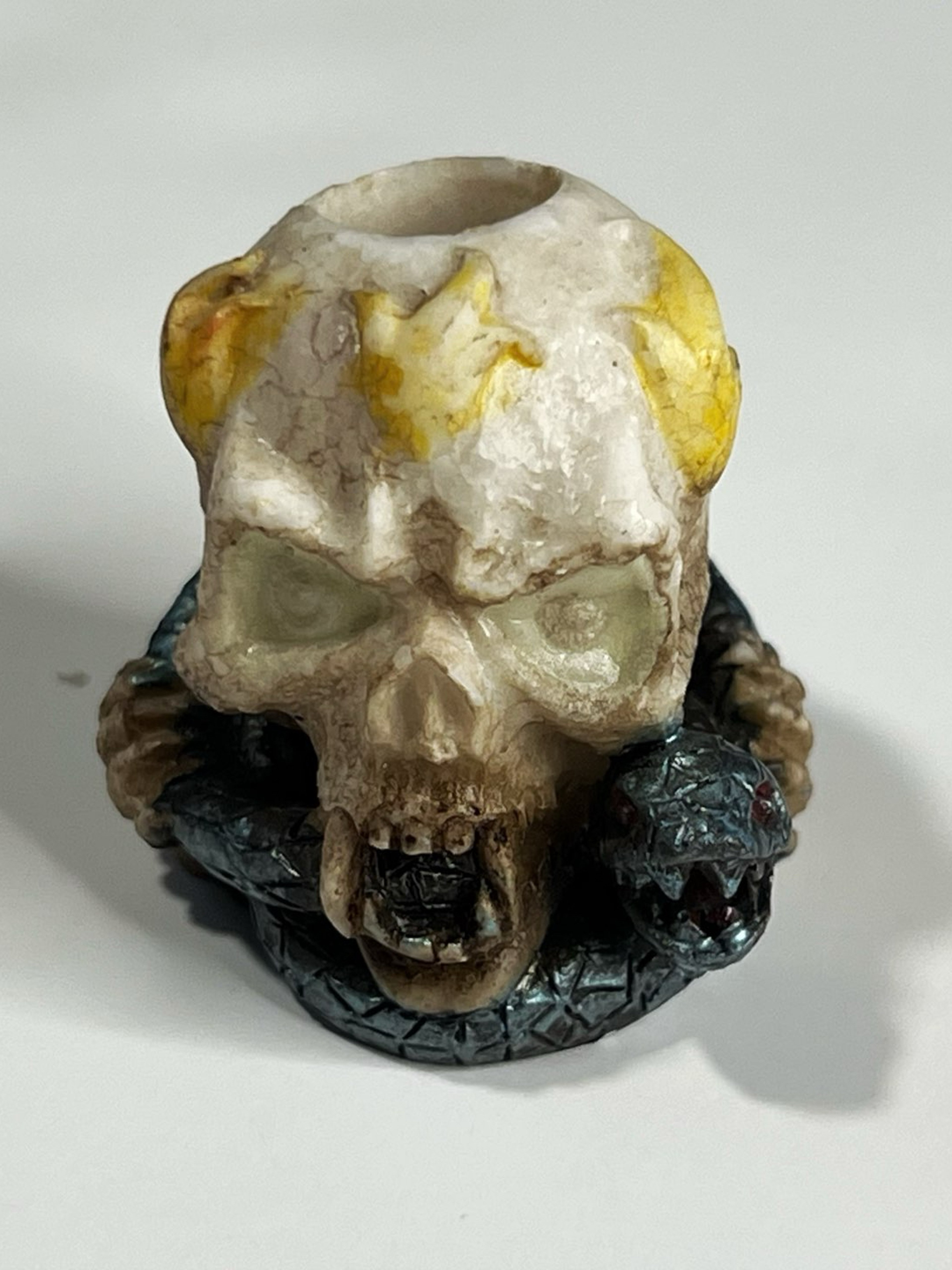 Single E-Pen Dab Tool Blunt Holder Skull Flame Snake Pen Ceramic 1.5"H image 0