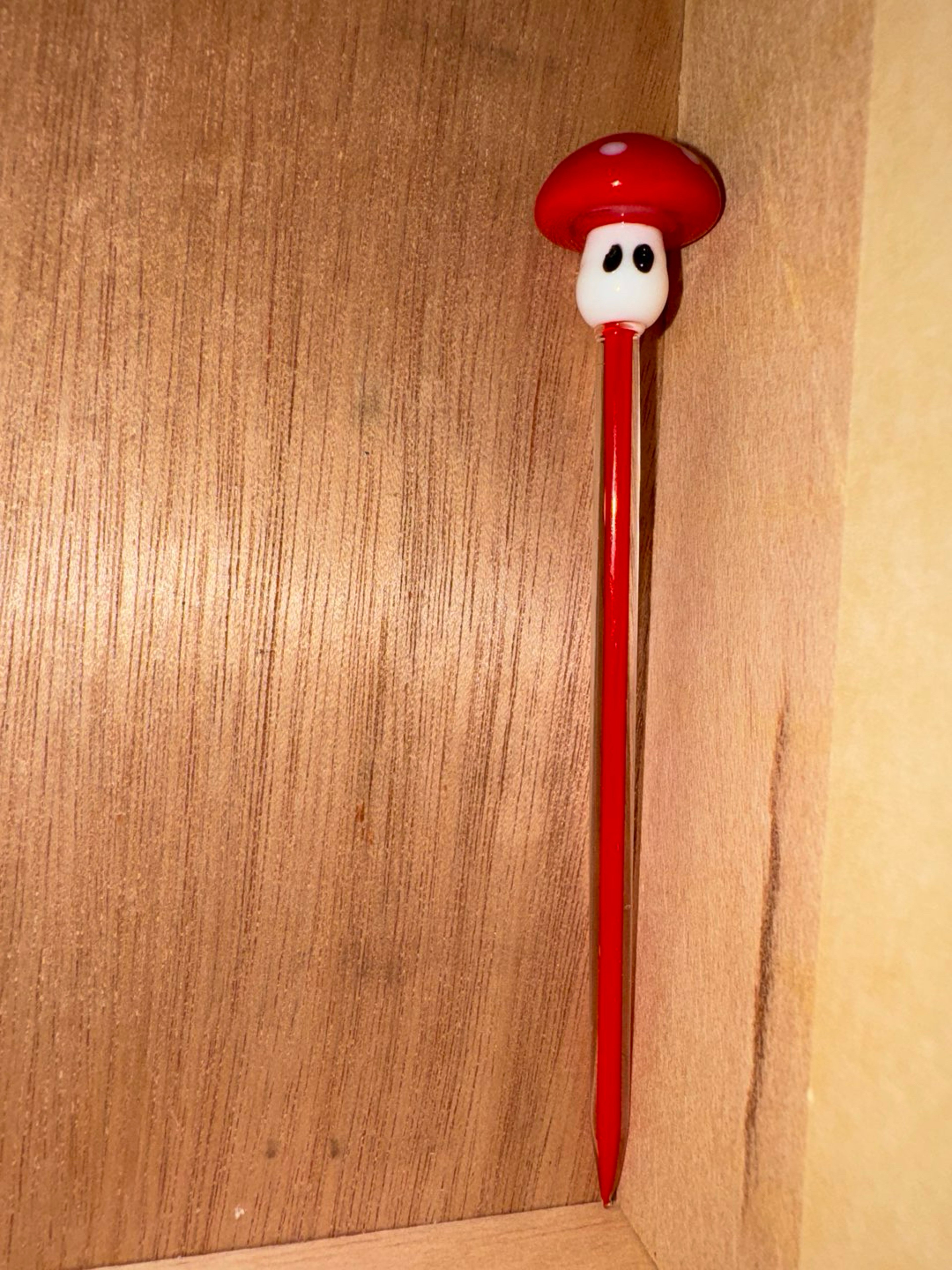 Red Mushroom Glass Dab Tool image 0