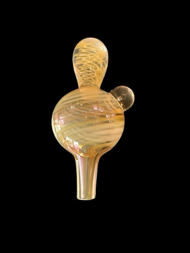 Preview pic of Mitoa Glass Handblown Bubble Carb Cap – Fumed Swirl
