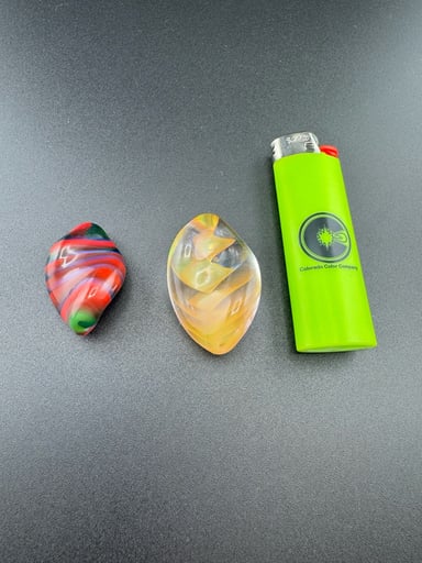 Preview pic of Large fume pocket stone and mini tri color pocket stone