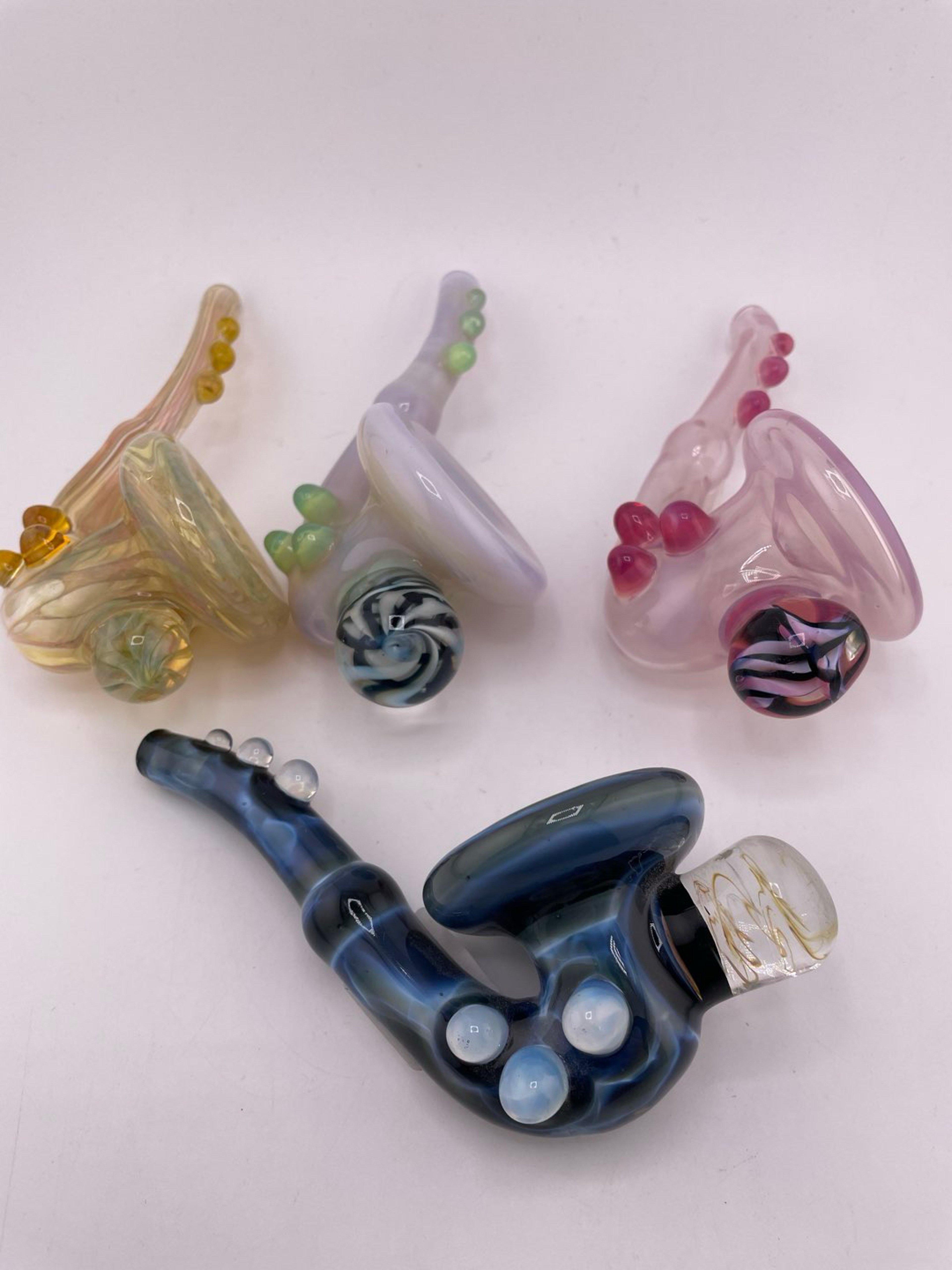 Preview pic of Pugsley Glass Flower Sherlock - Fully Worked Sherlock w/ Marble Attachment