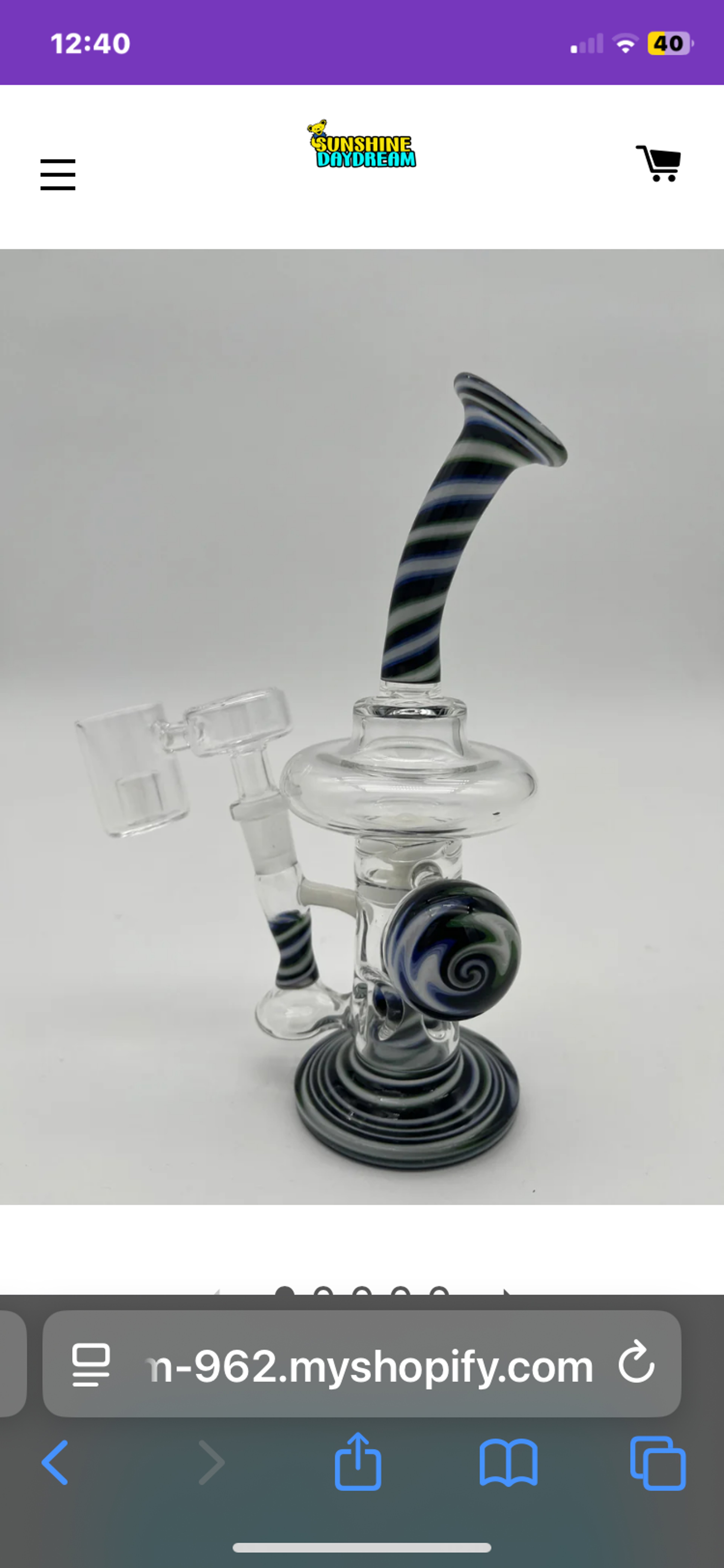 Preview pic of Licit Glass Mini Rig With Blue Wig Wag Marble