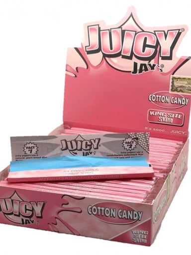 Preview pic of Juicy Jay’s Cotton Candy King Size Slim Rolling Papers – 7 Booklets Pack | Flavored Rolling Papers
