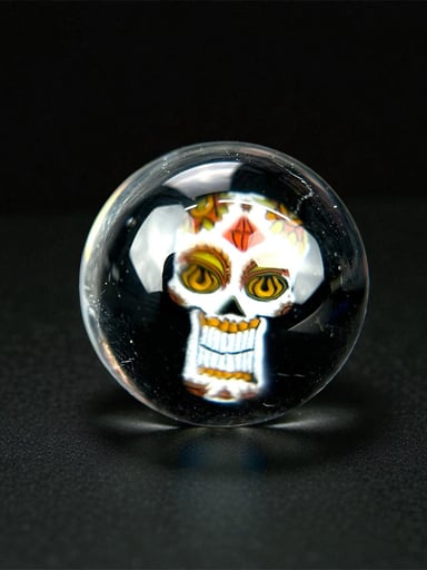 Preview pic of Steven H Glass – Skull Millie Valve Marble (12–13mm)