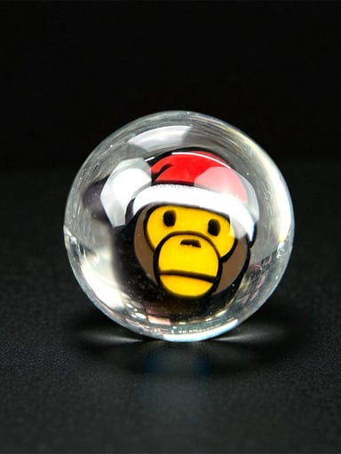 Preview pic of Steven H Glass – Santa Monkey Millie Valve Marble (12–13mm)