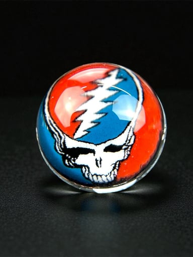 Preview pic of Steven H Glass – Grateful Dead Skull Millie Valve Marble (12–13mm)