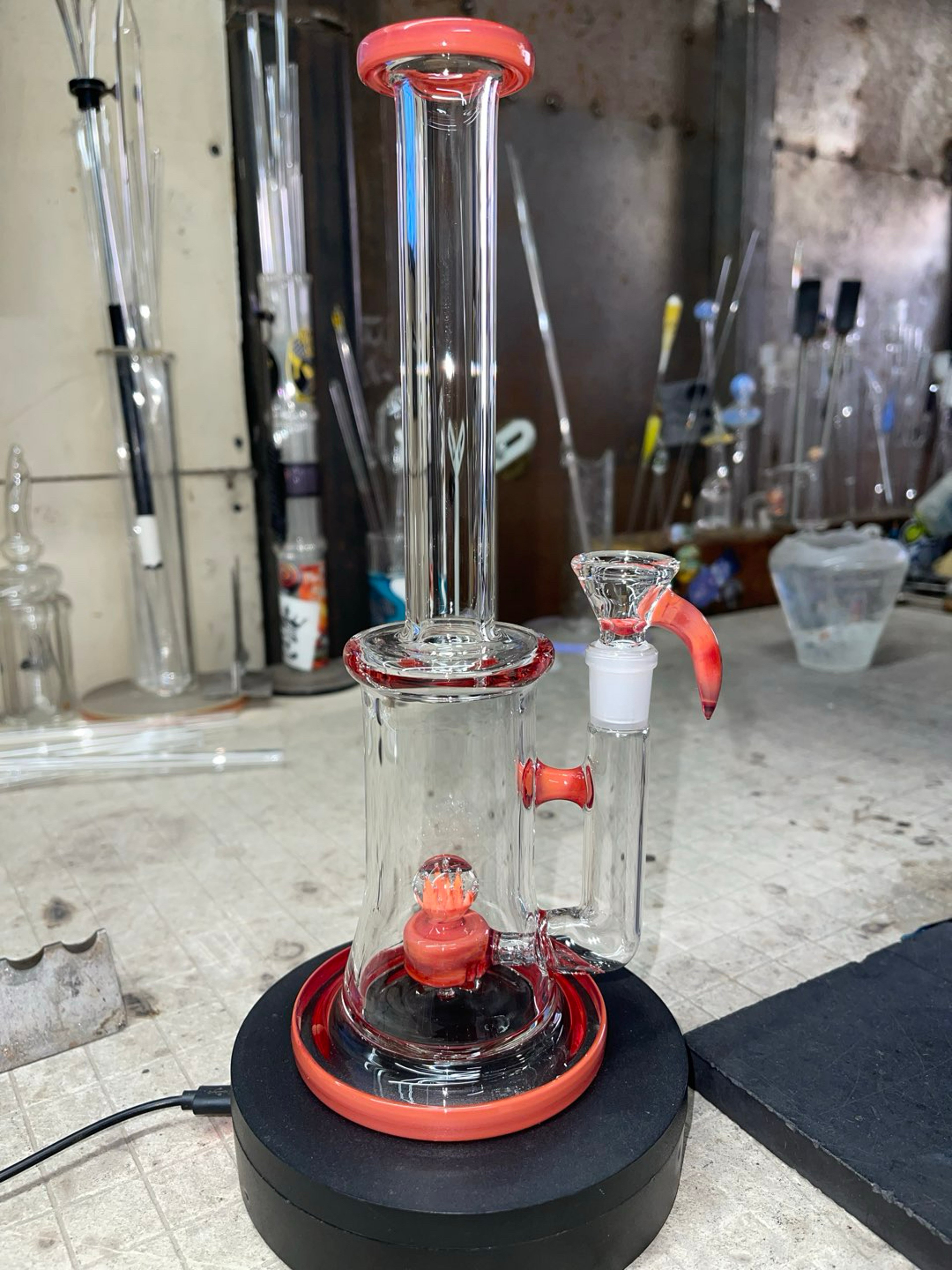 11” tall 14mm 2 holes slide, tequila sunrise color image 0