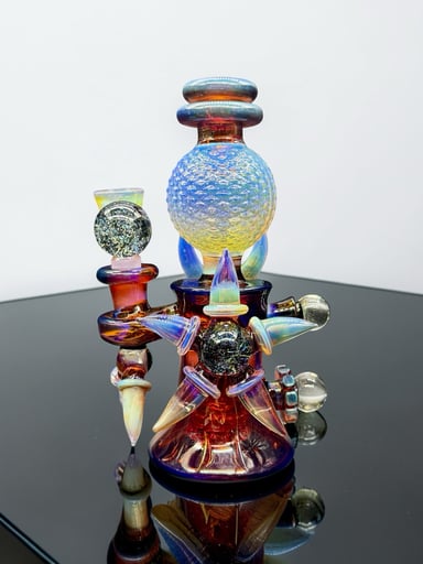 Preview pic of Unique Amber Heady Glass Water Pipe – Model 23S-122 (8”)